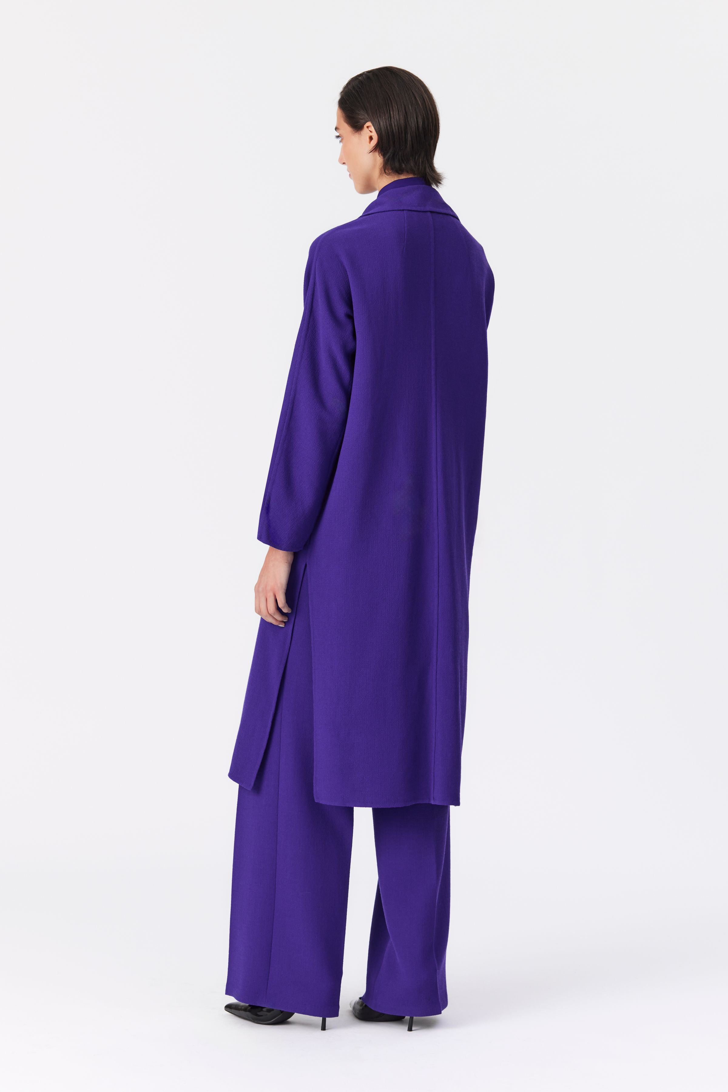 Maya Double-Face Wool Coat in Purple