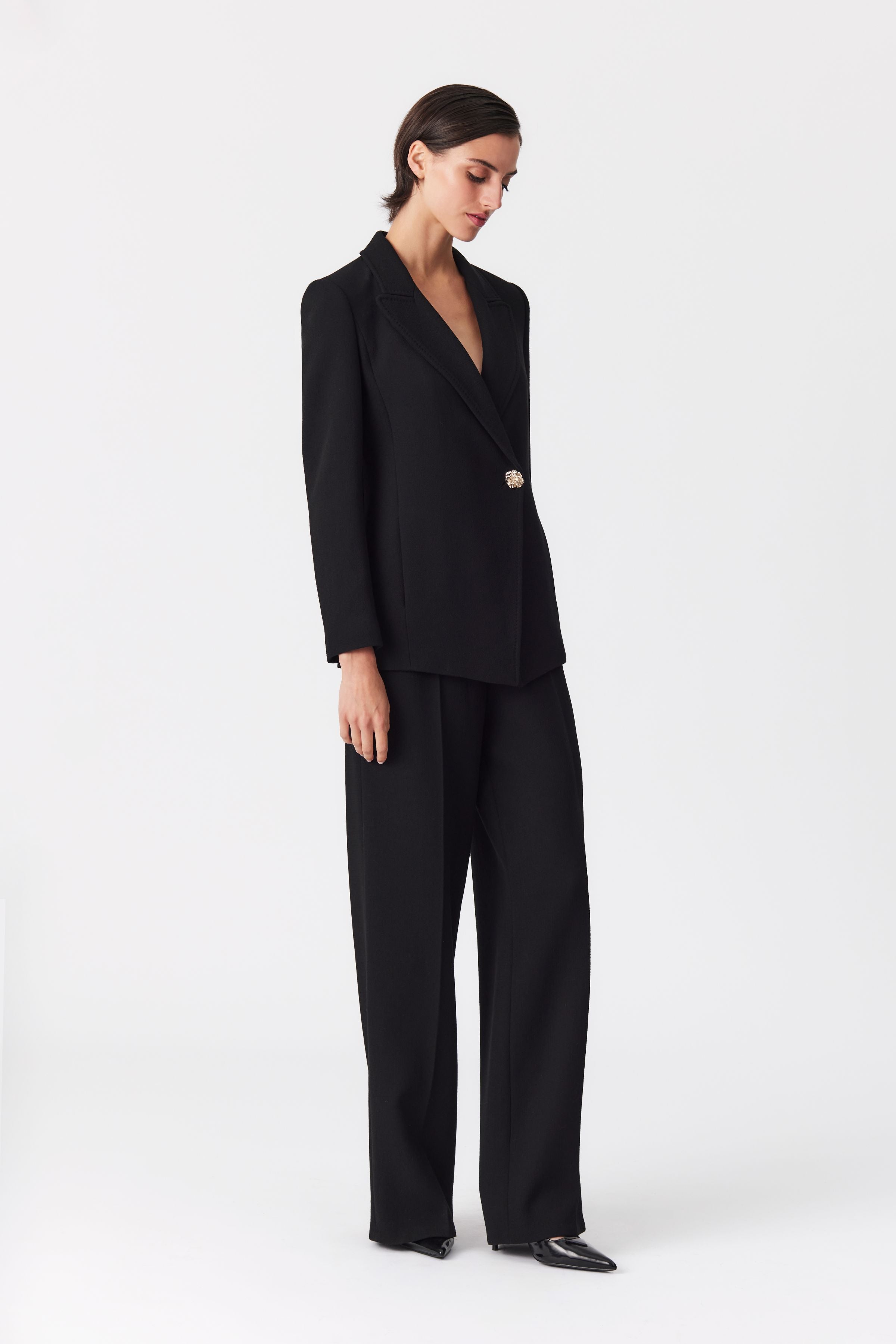 Millie Black Single-Breasted Tailored Blazer