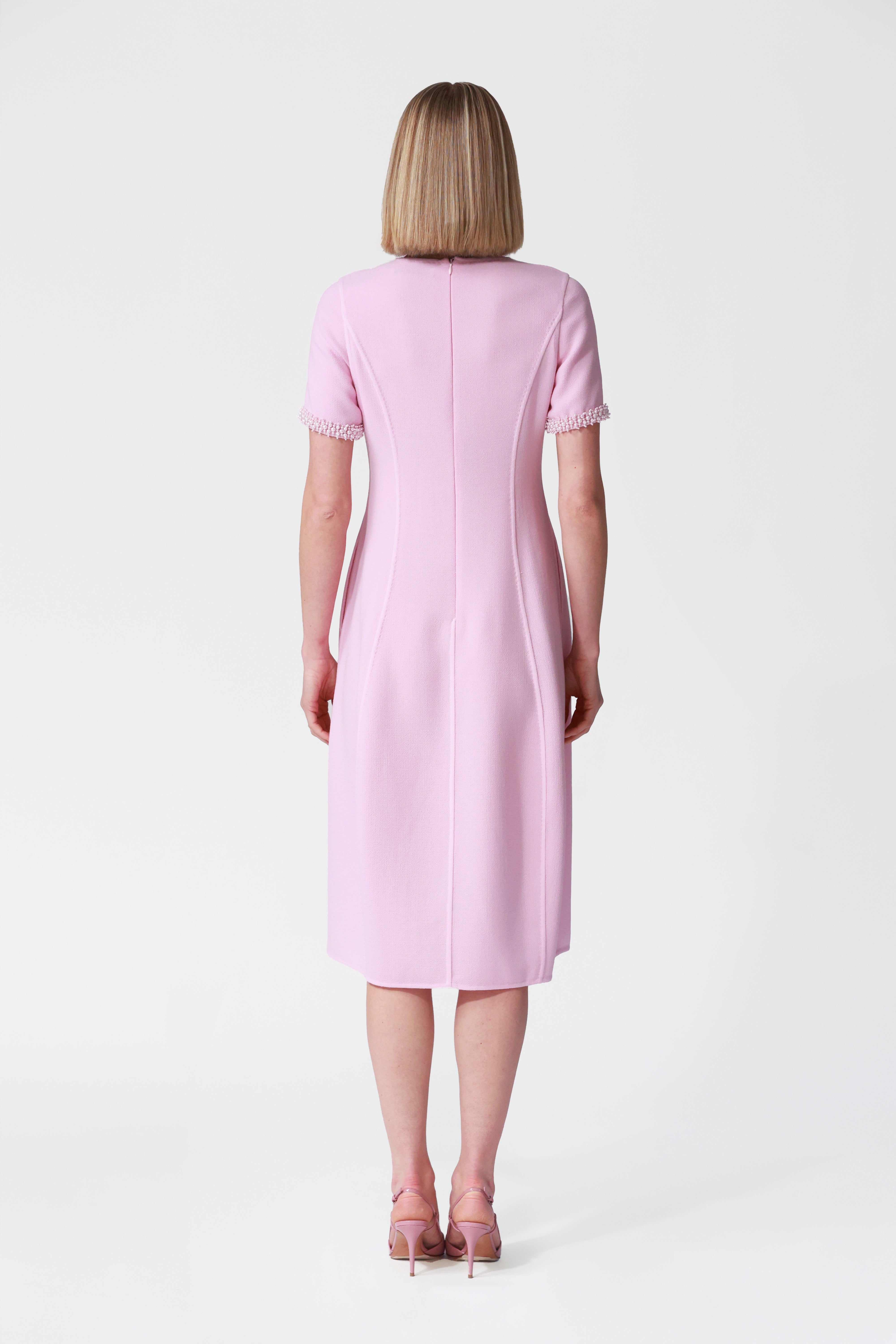 Mira Embellished Short Sleeve Tulip Dress