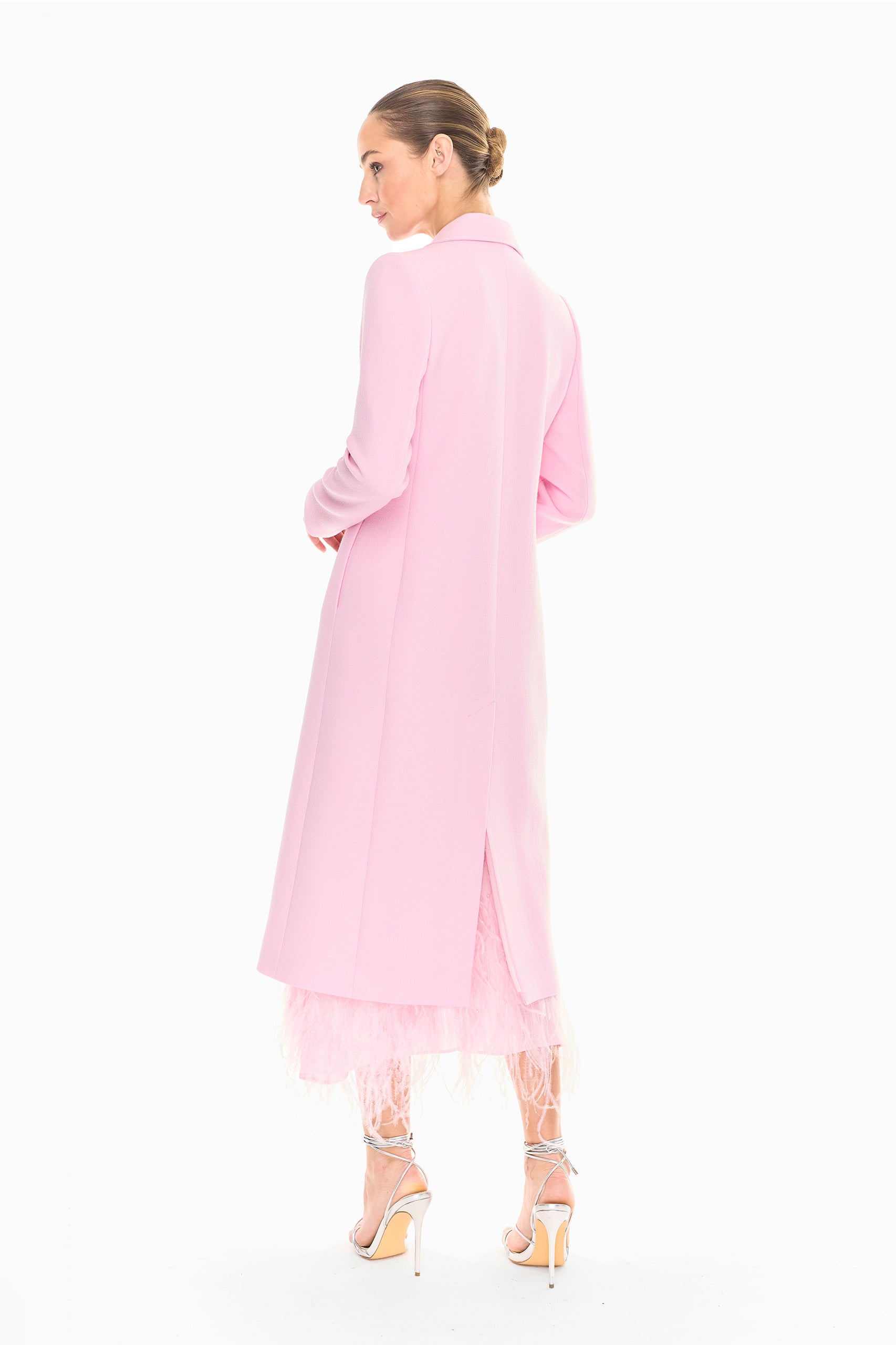 Oria Ivory Single-Breasted Wool Coat