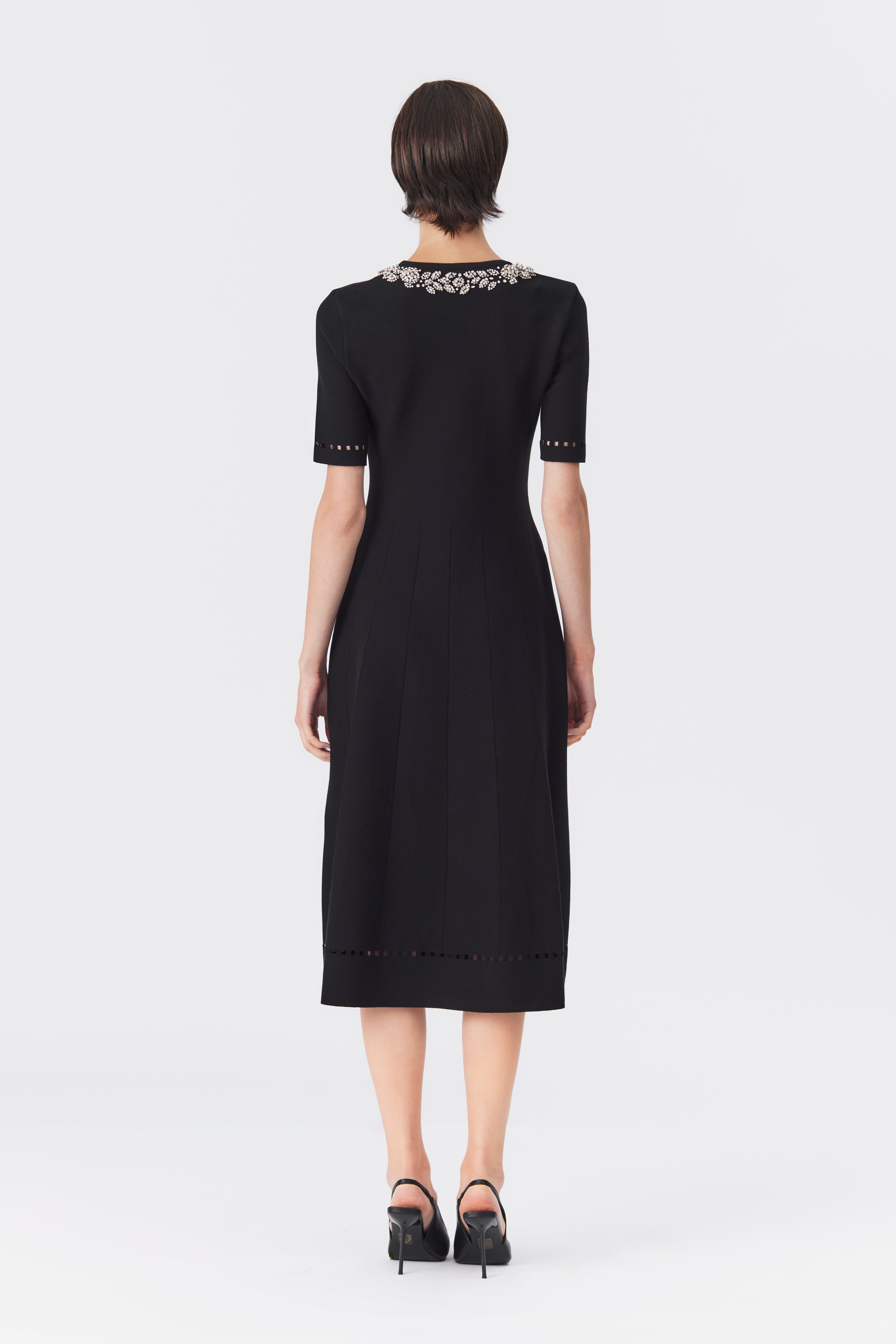 Phoebe Black Knit Beaded Dress