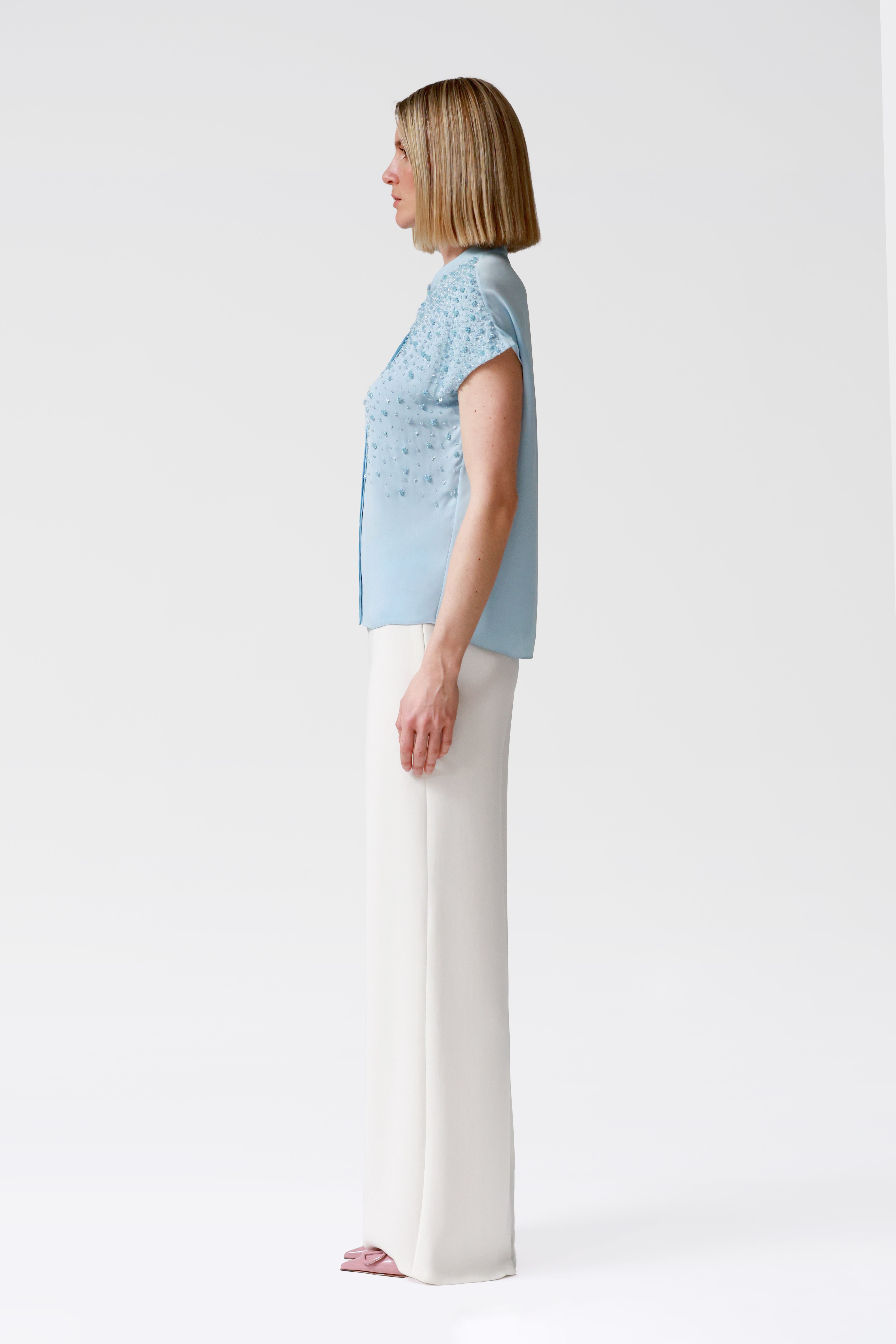 Skye Beaded Silk Blouse