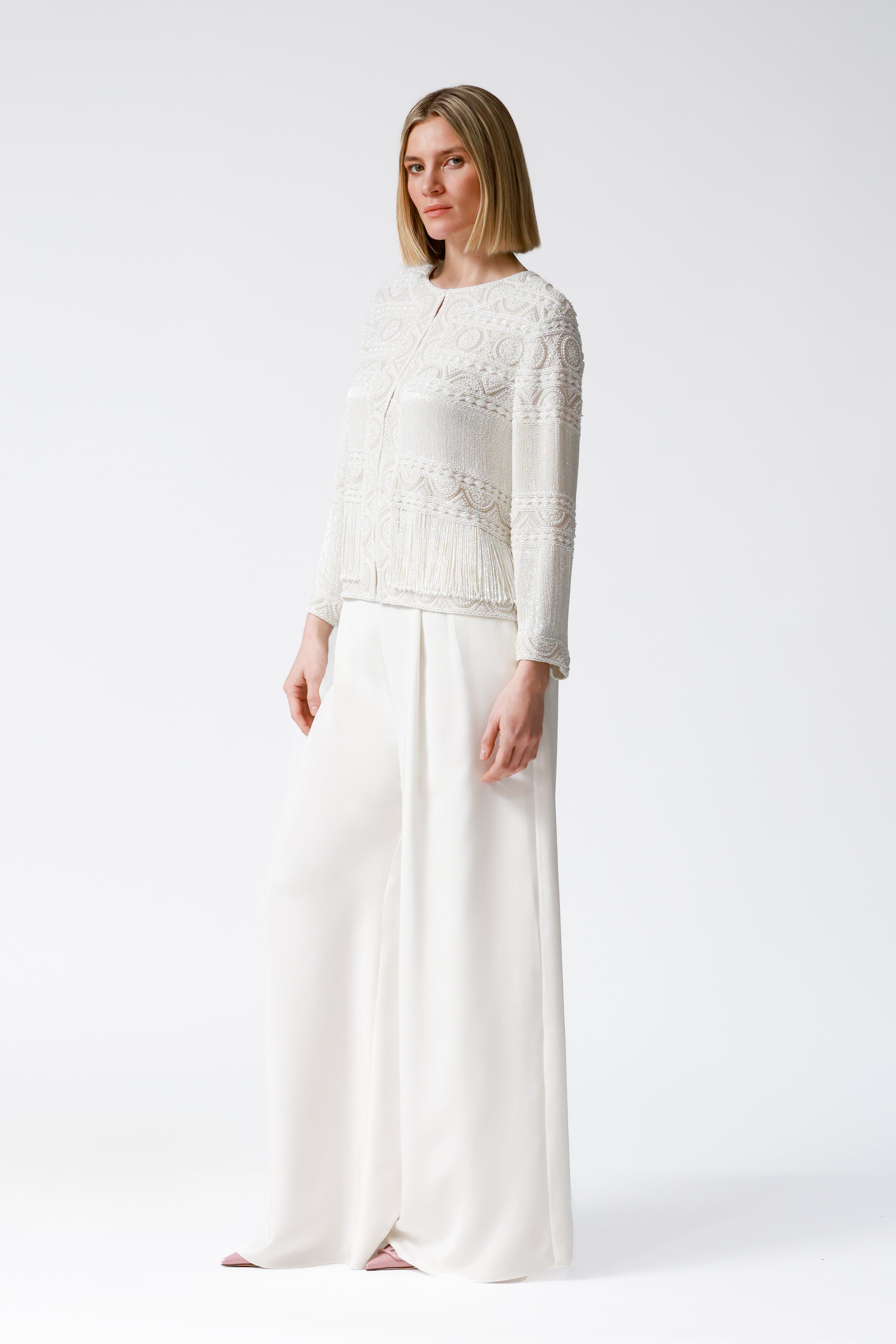 Tyler Ivory Beaded Jacket