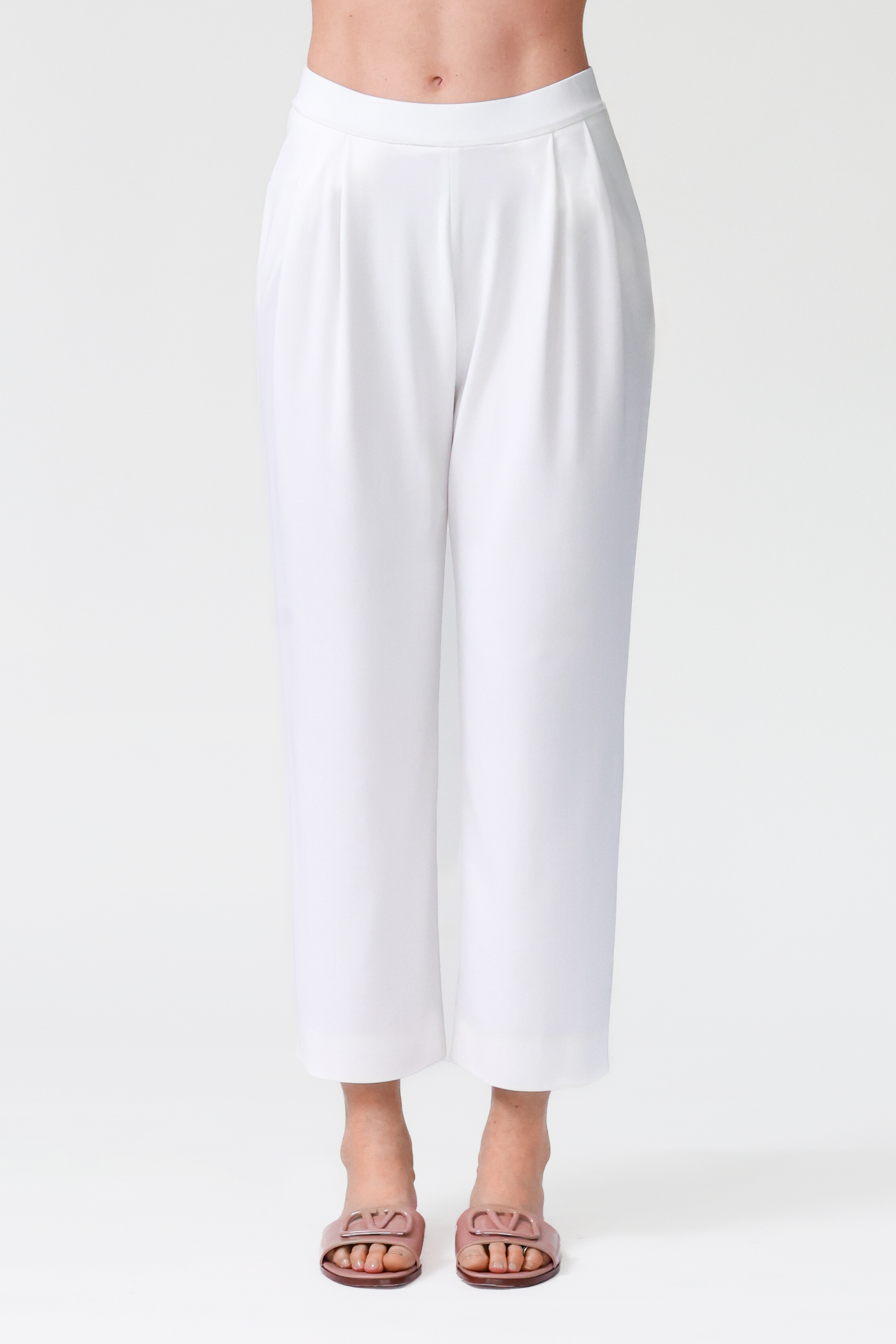 Yoshi Tapered Jersey Trousers in White