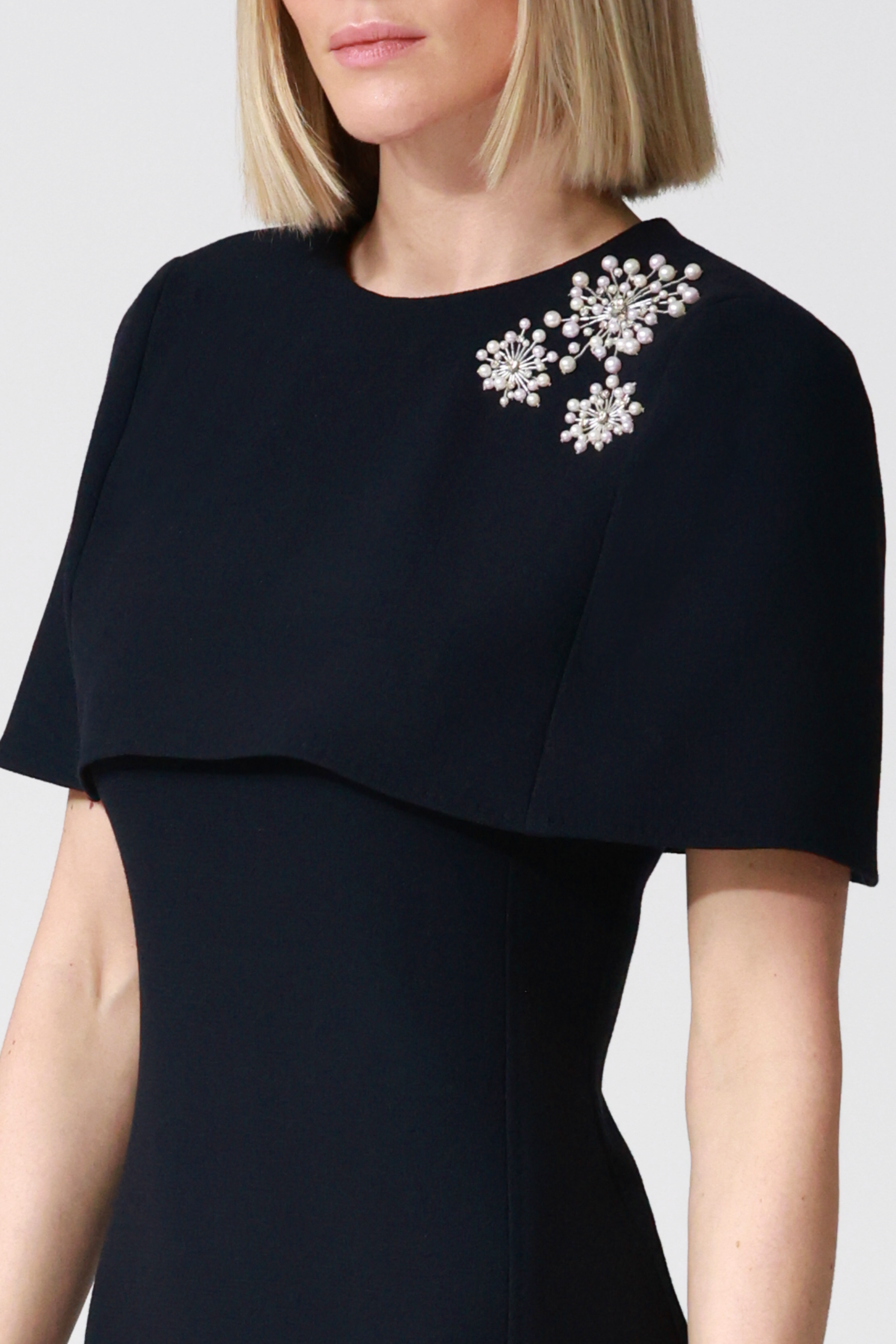 Zoelle Embellished Mini Cape-Effect Dress