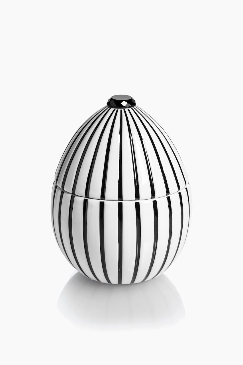 White and Black Egg Candle image 0