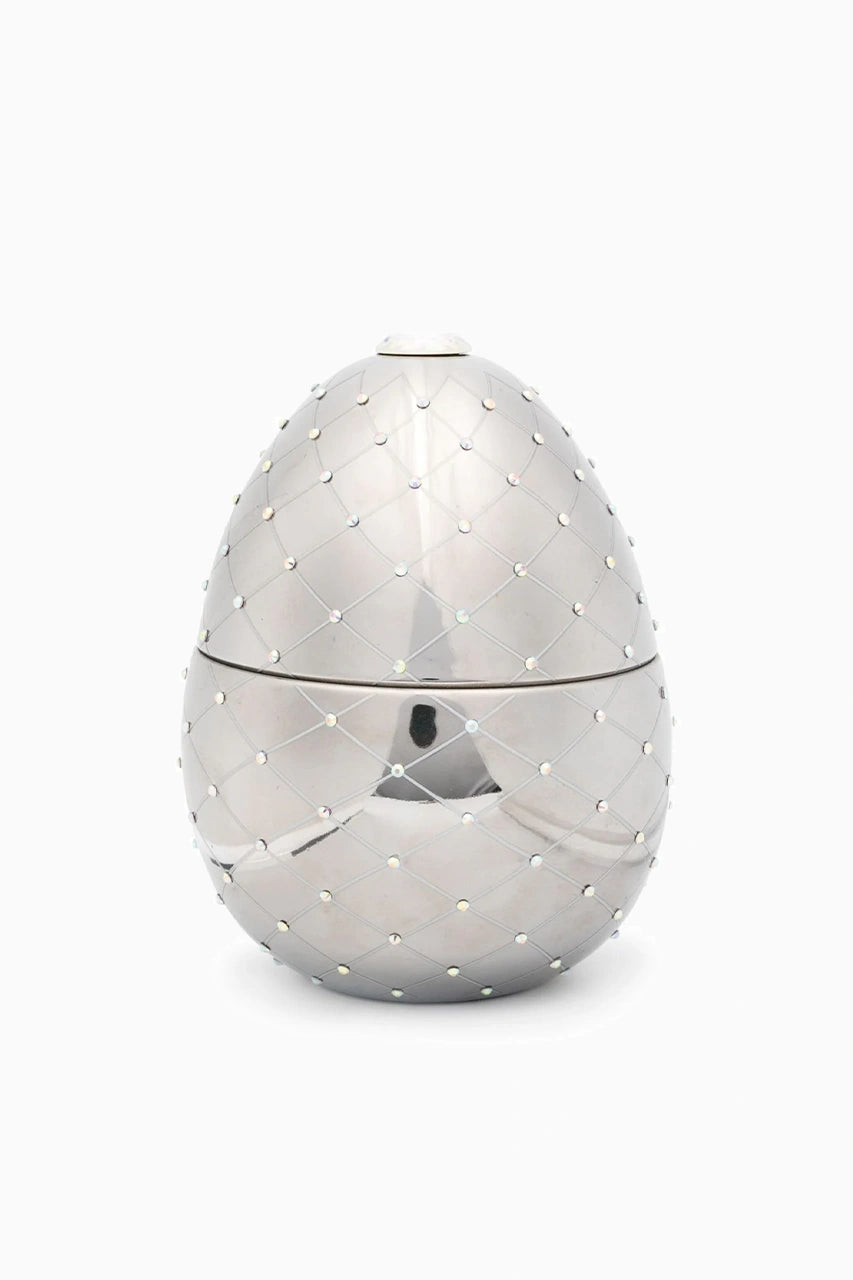 Silver Egg Candle image 0