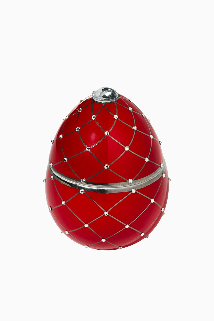 Ceramic Egg Candle Red image 0