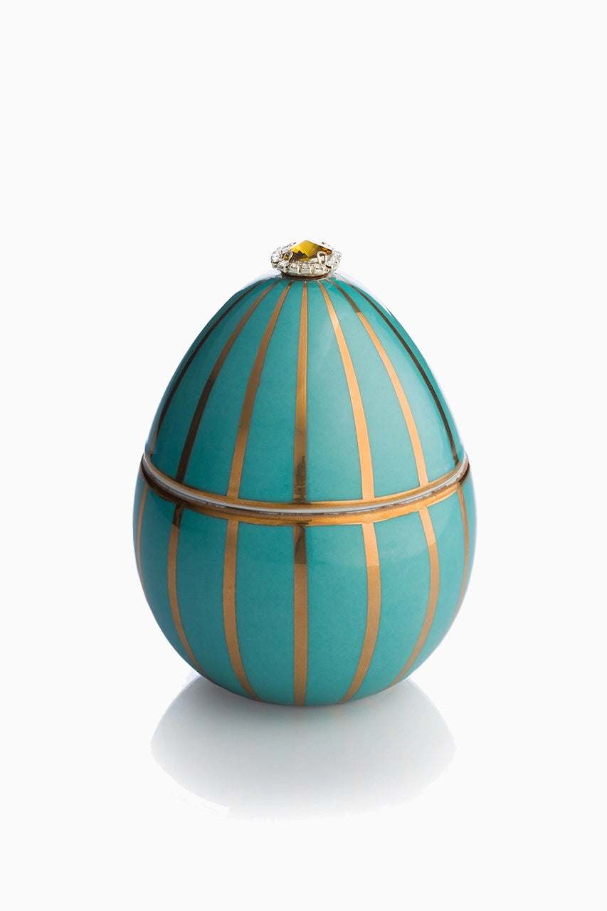 Ceramic Egg Candle Turquoise image 0