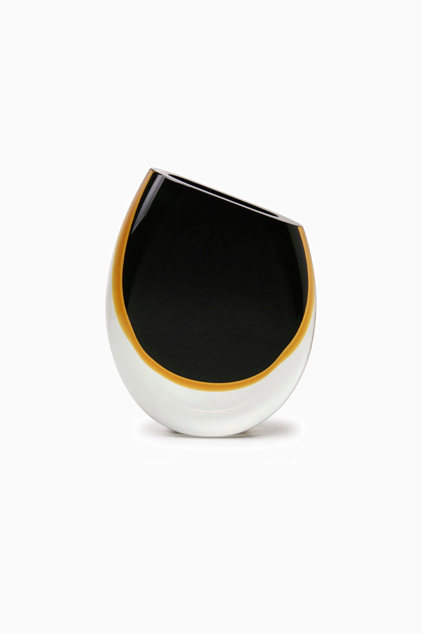 Amber Black Glass Vase