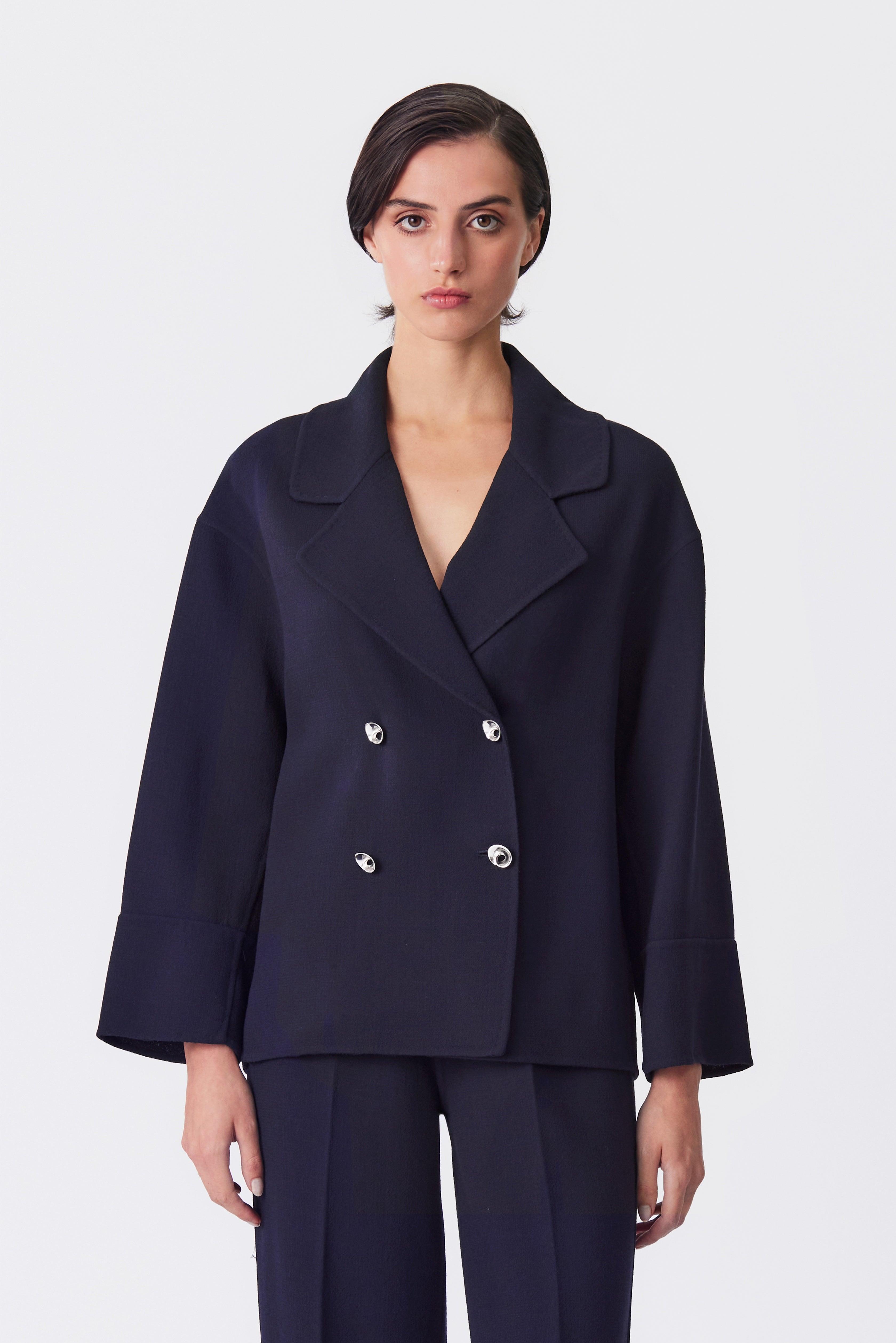 Anouk Navy Double-Breasted Jacket
