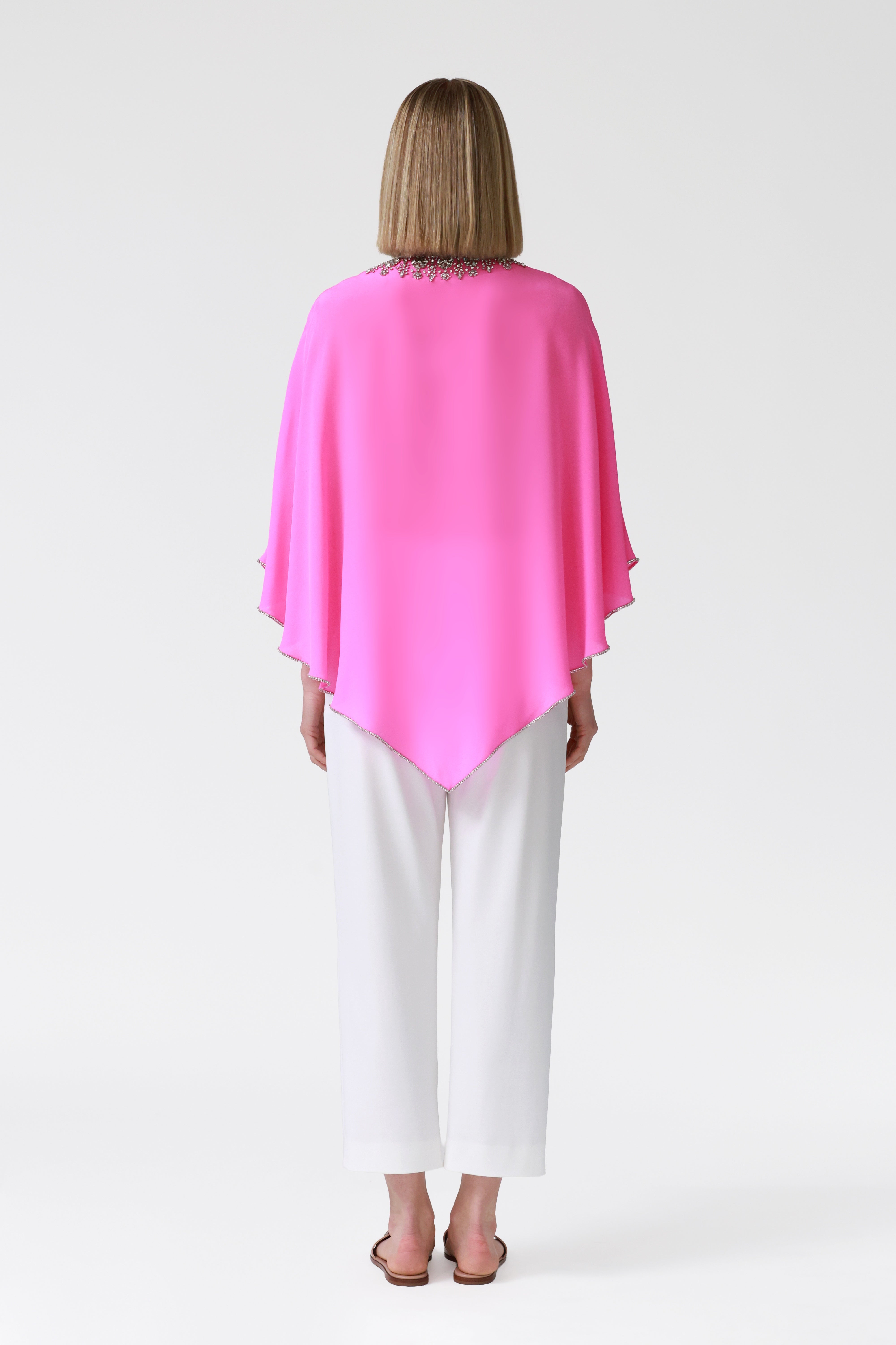 Fifi Silk Kaftan in Bubblegum Pink