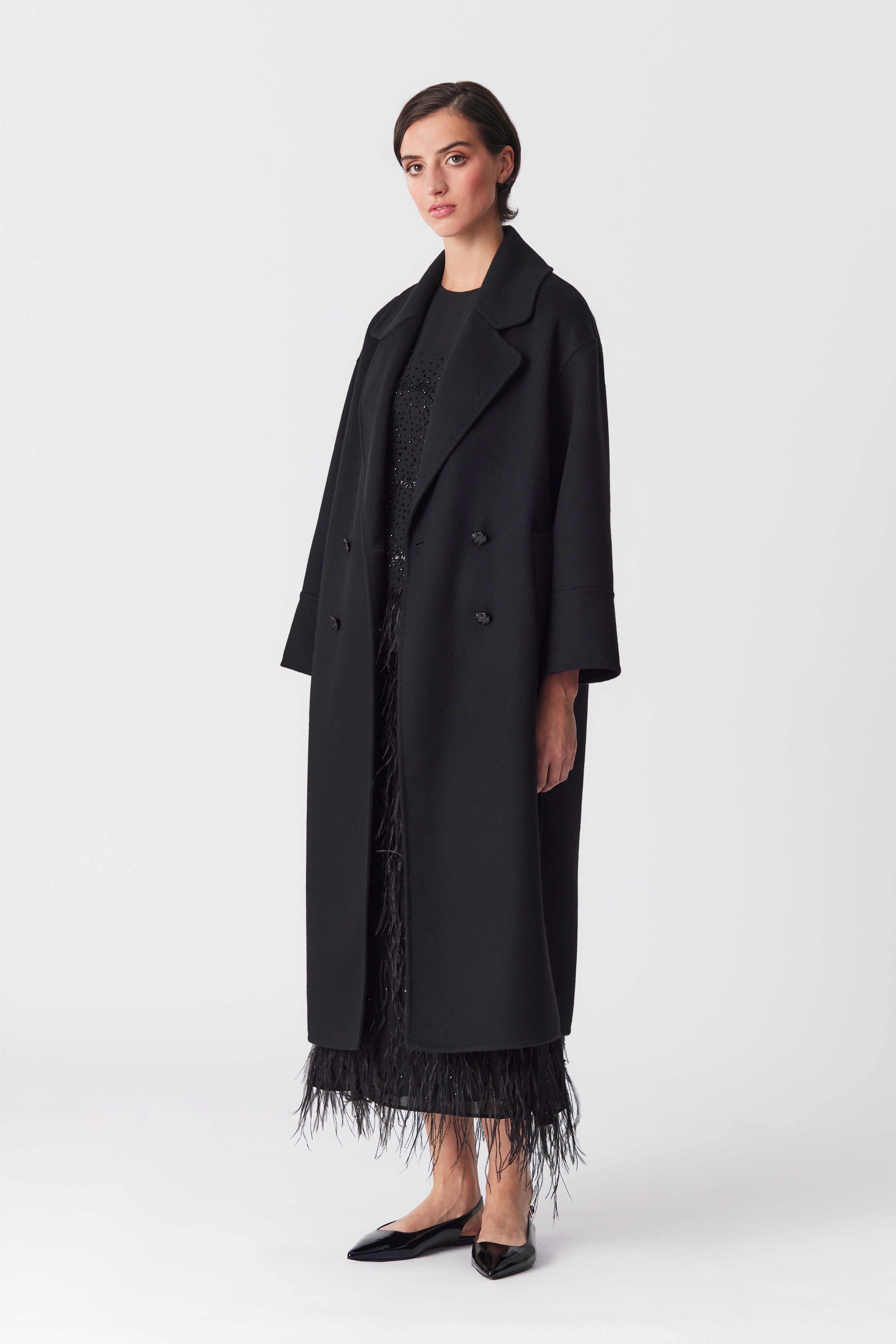Celine Black Double-Faced Wool Coat