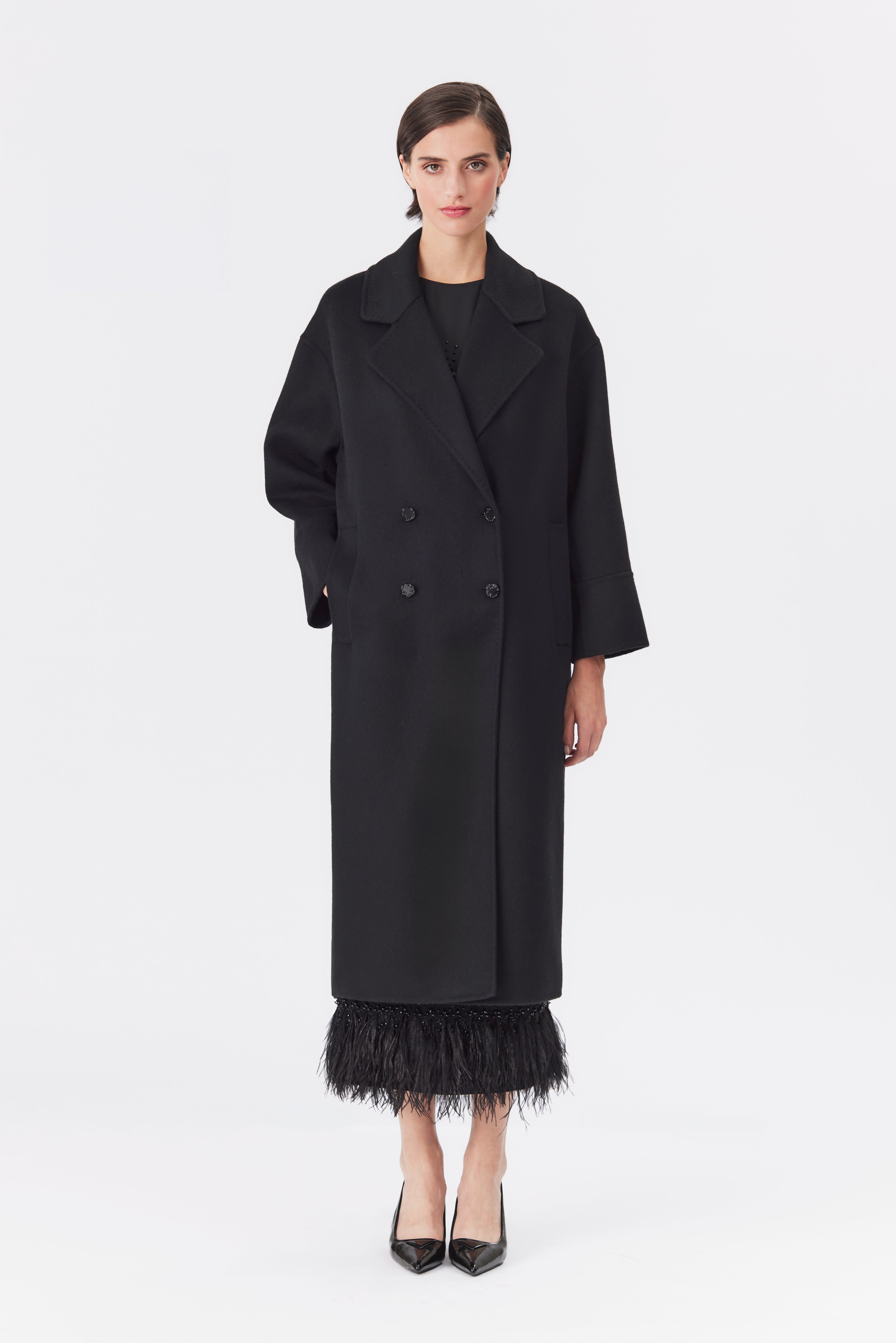 Celine Black Double-Faced Wool Coat