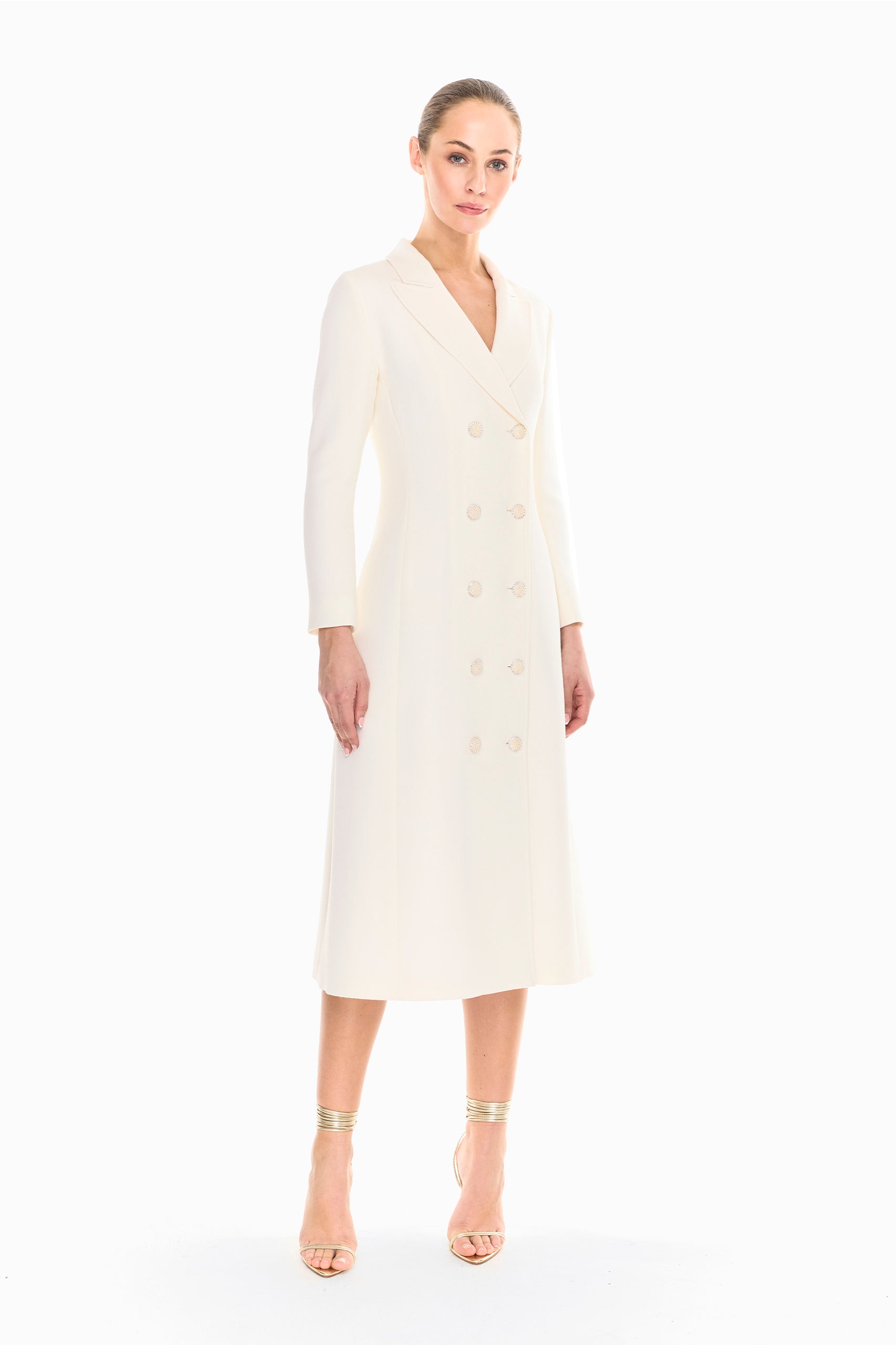 Charlotte Coat Dress in Ivory