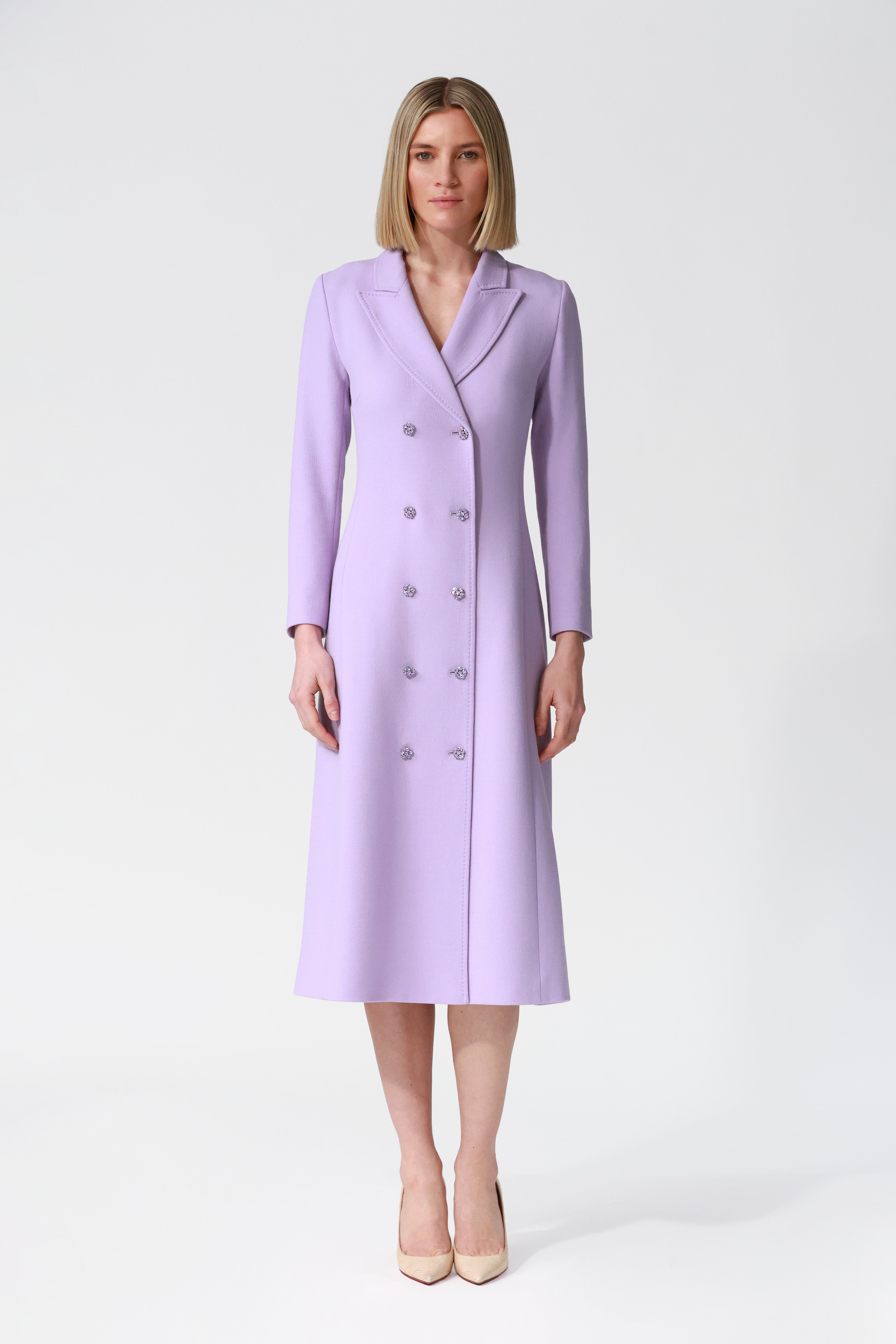 Charlotte Coat Dress in Lilac