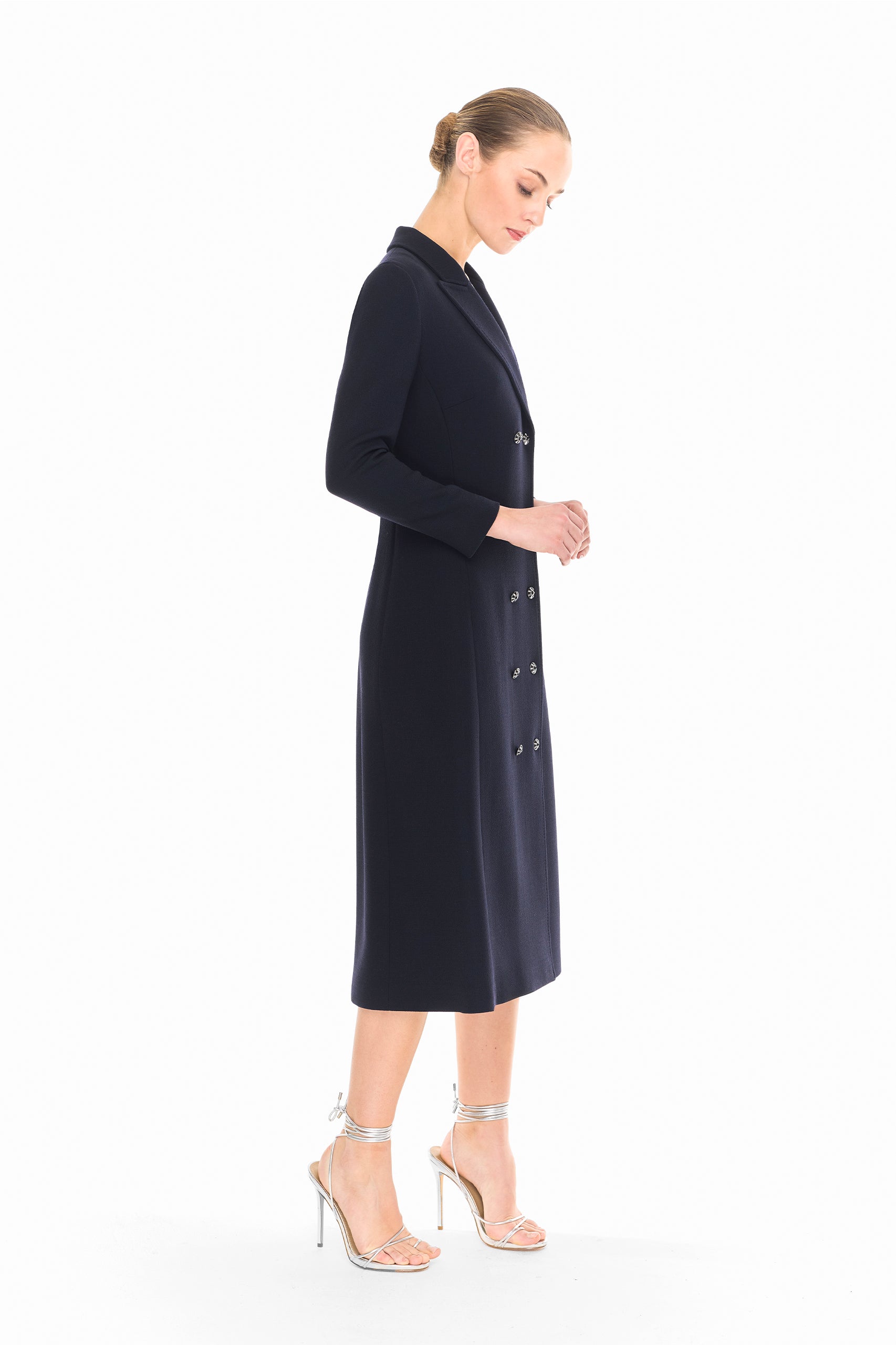 Charlotte Coat Dress in Navy