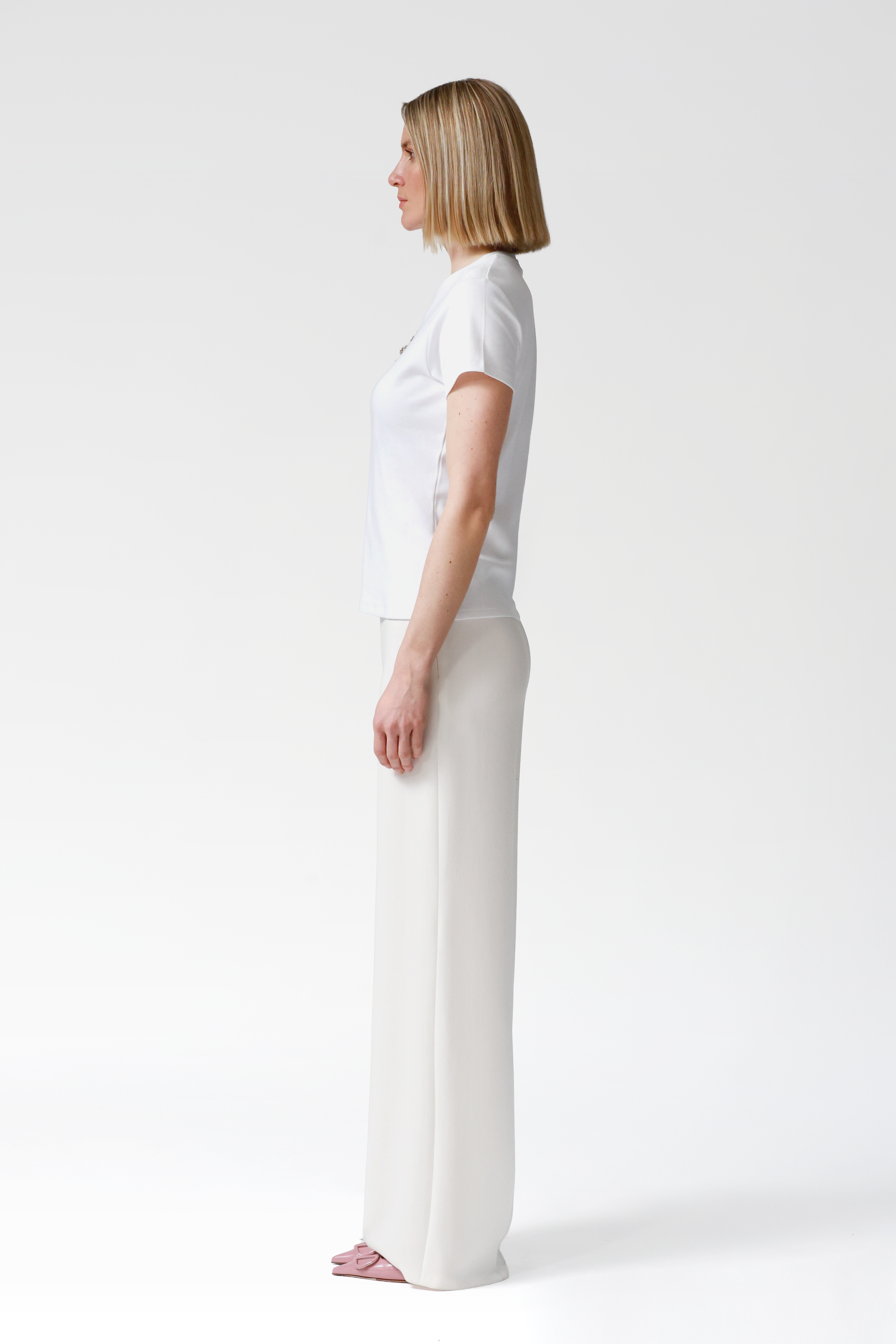 Danika Embellished White T-Shirt