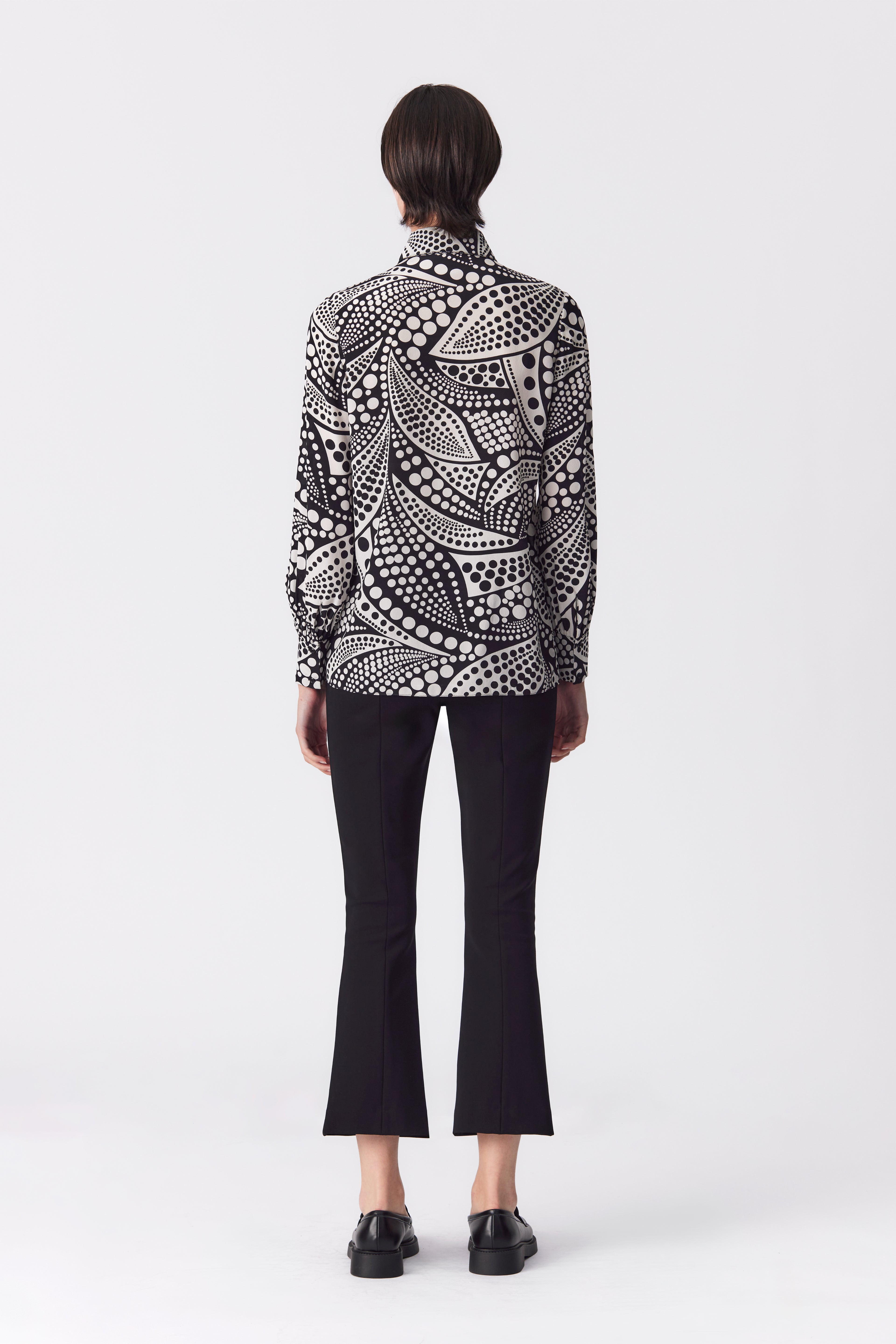 Daphne Silk Black and White Polka Dot Blouse