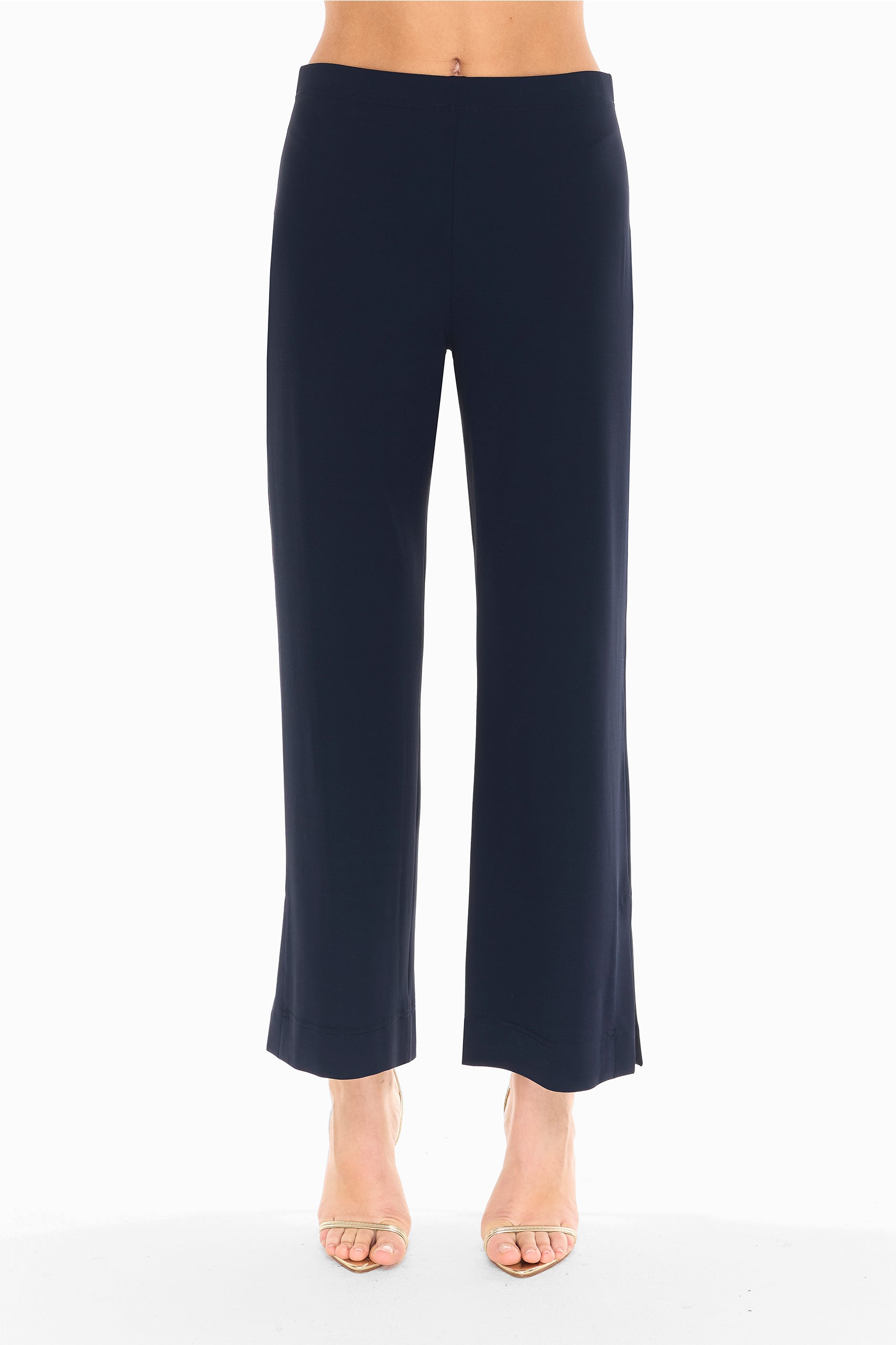 Deryn Cropped Jersey Trousers in Navy