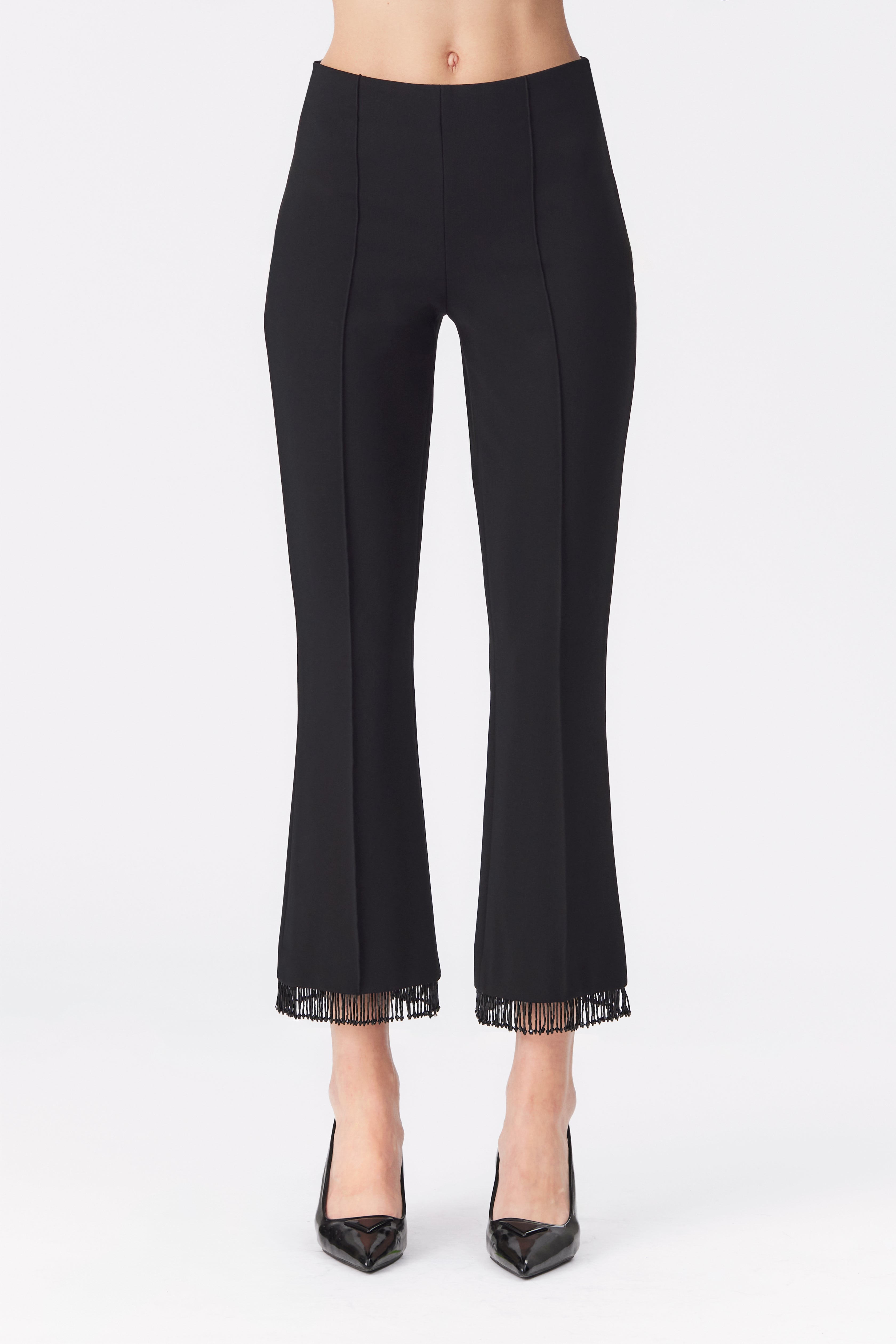 Dylan Trousers with Beaded Hem in Black