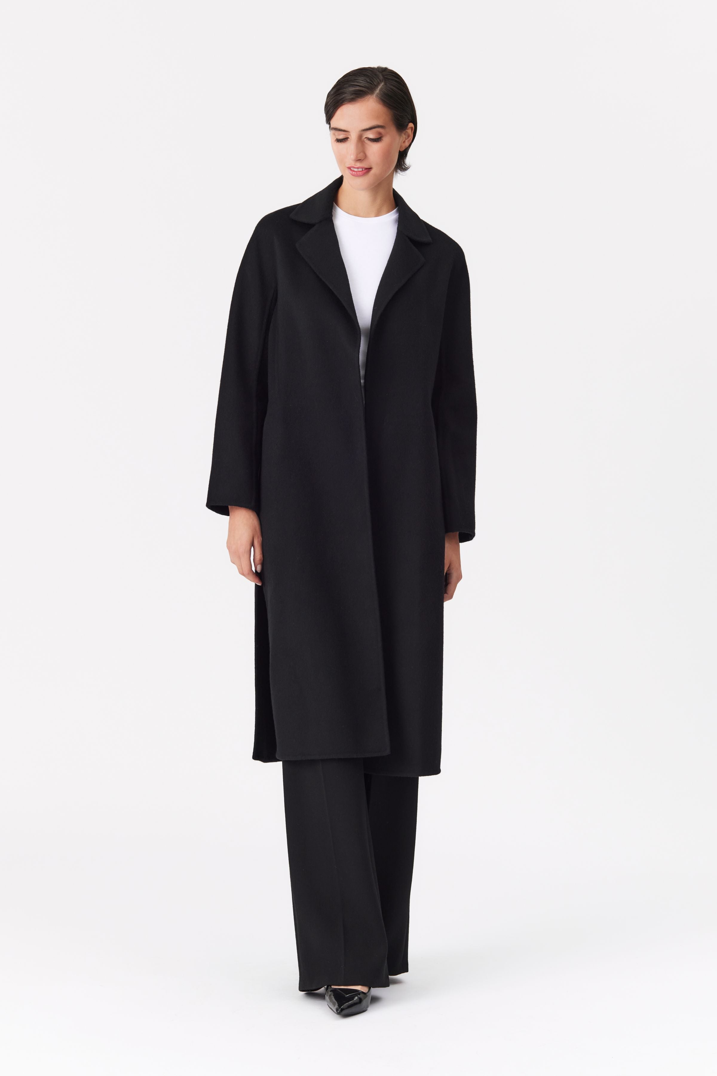 Elba Black Double-Face Wool Coat