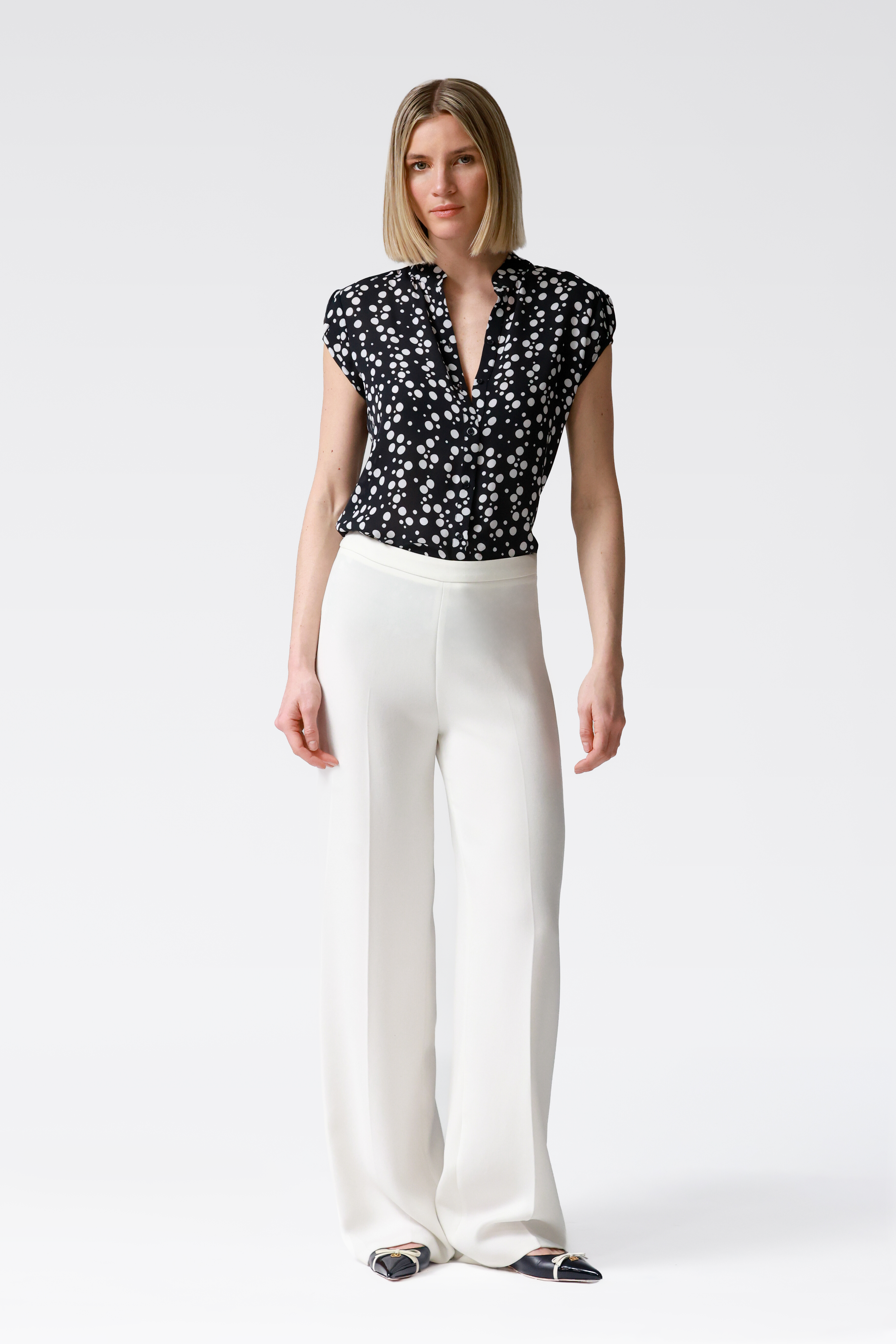 Elena Silk Polka Dot Blouse