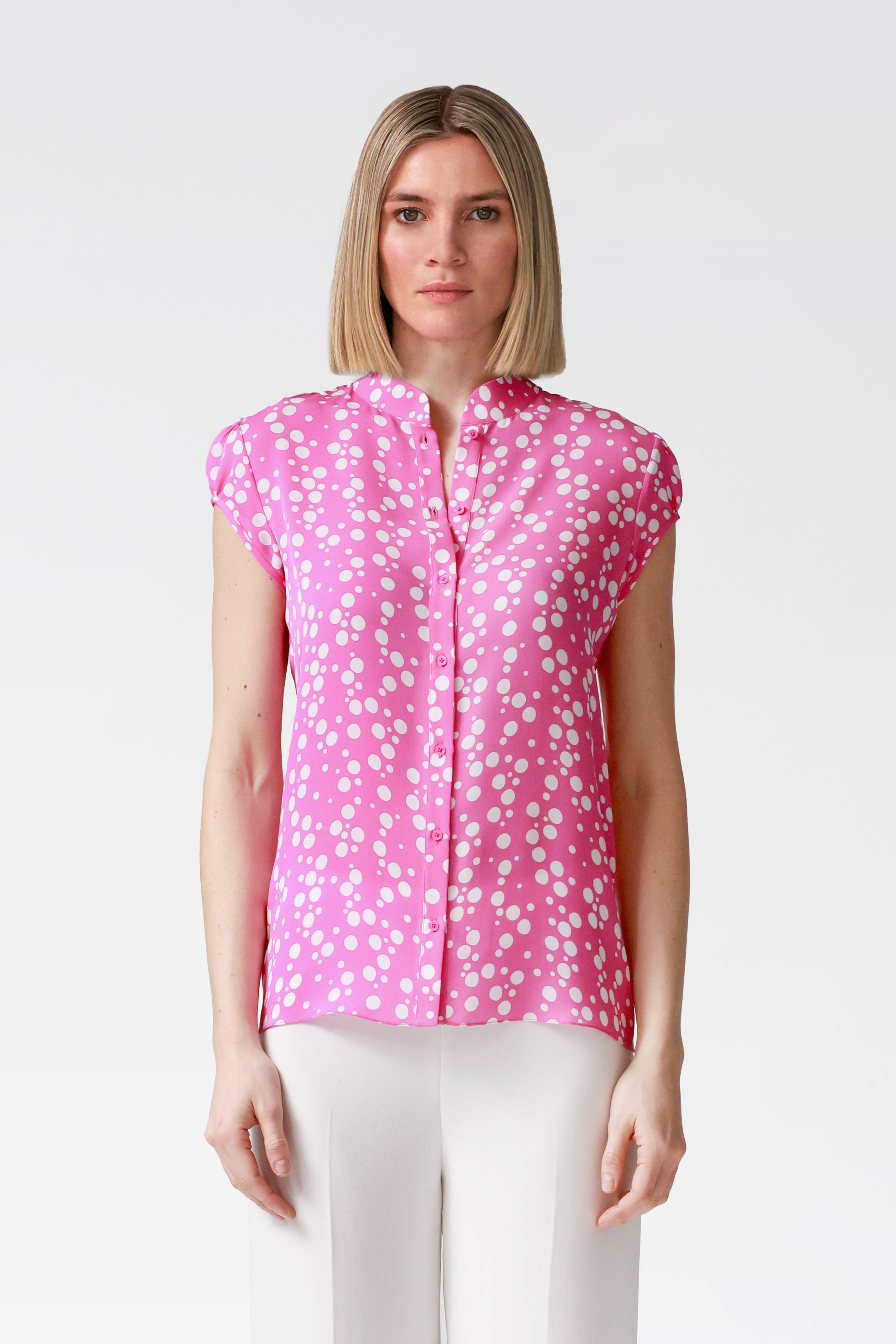 Elena Silk Polka Dot Blouse