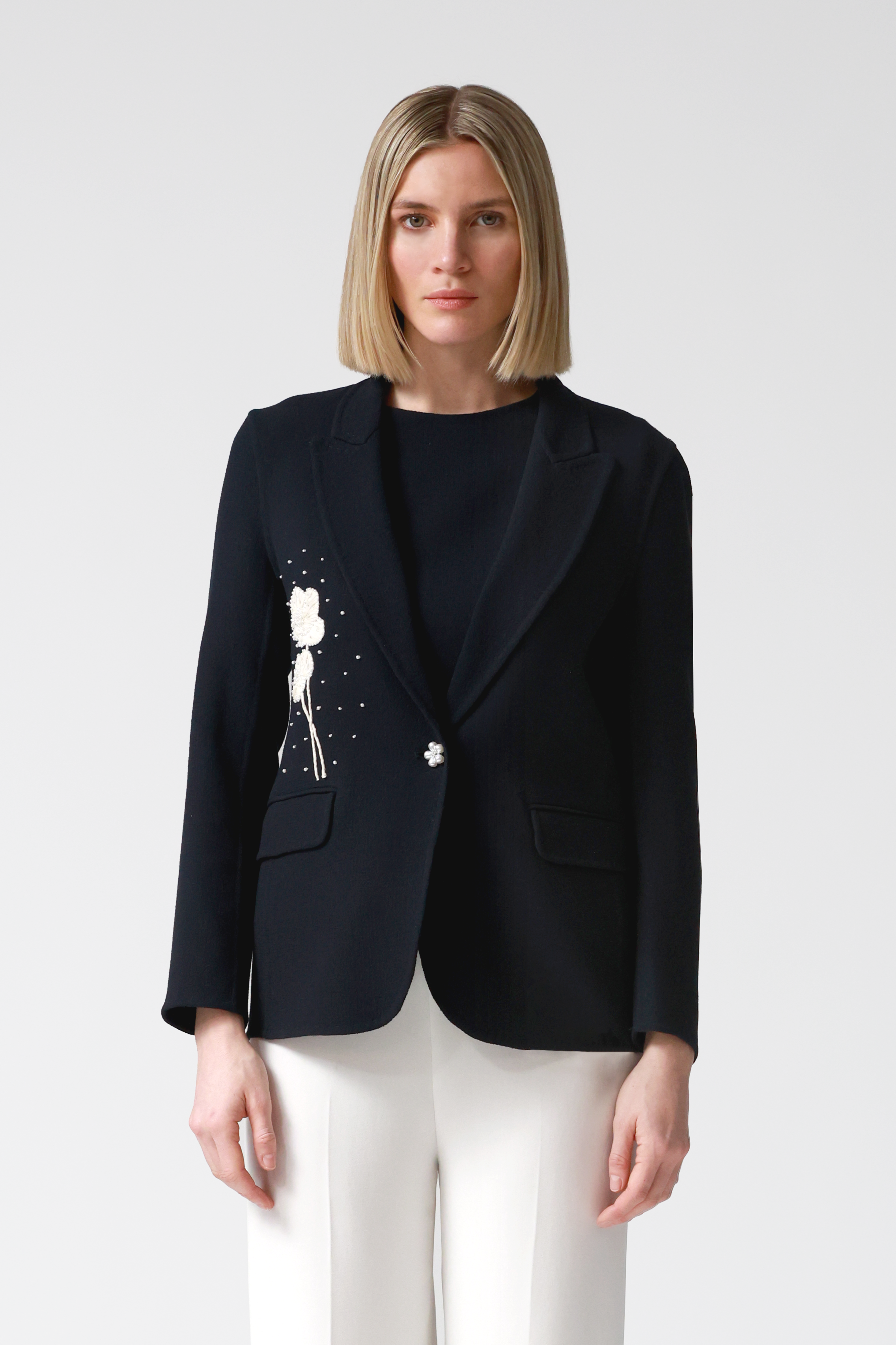 Elodie Embellished Single-Breasted Blazer