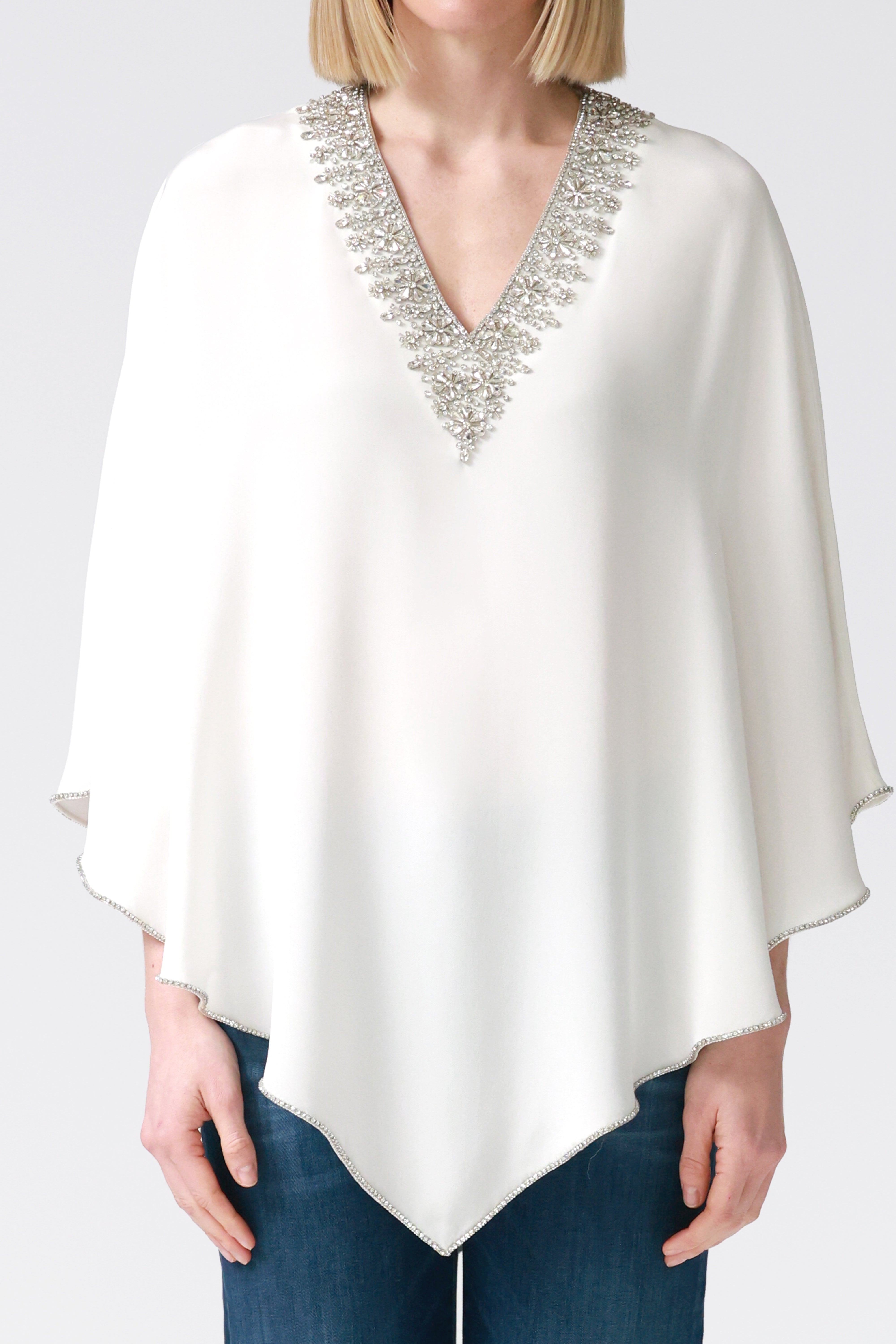 Fifi Silk Kaftan in Ivory