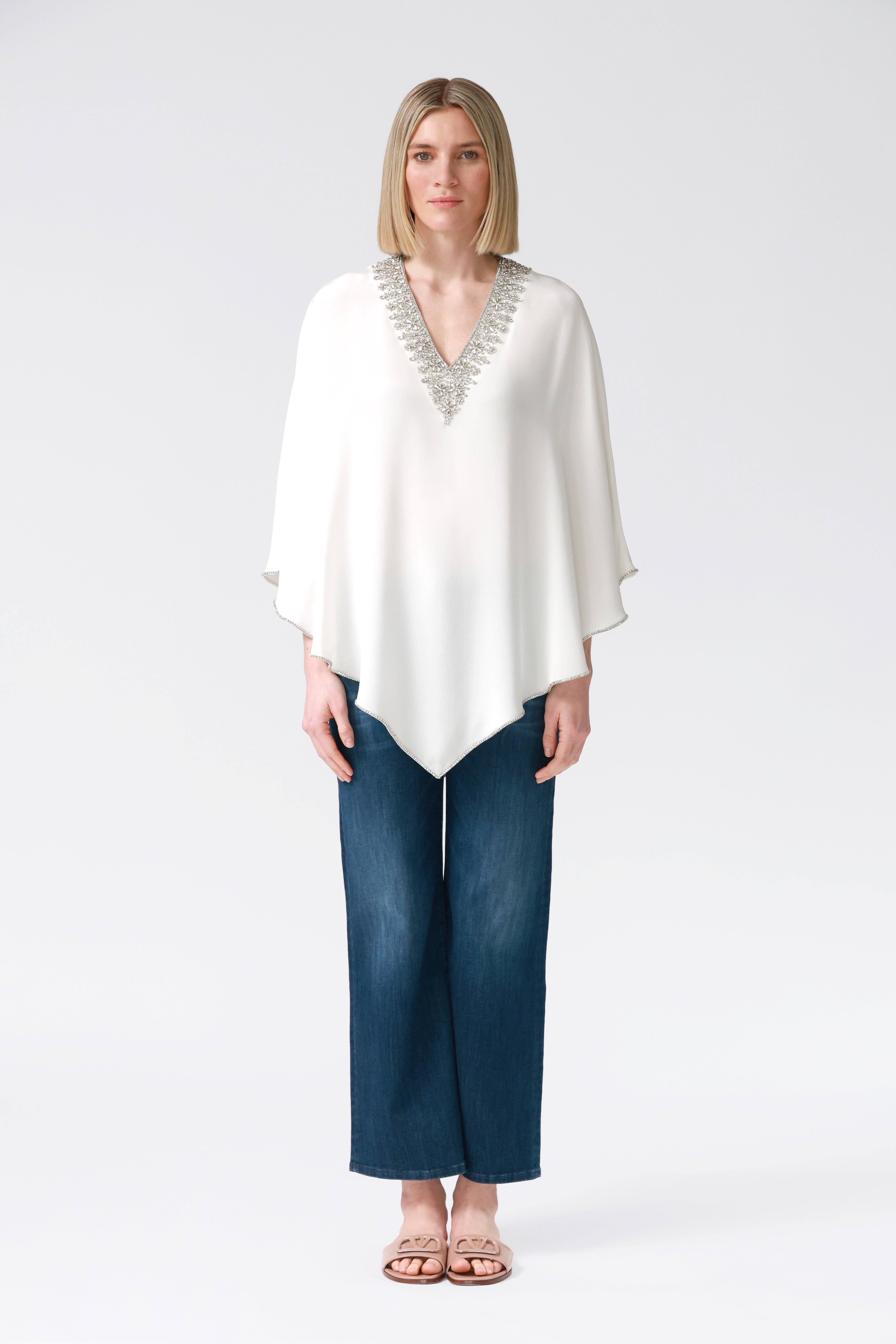 Fifi Silk Kaftan in Ivory