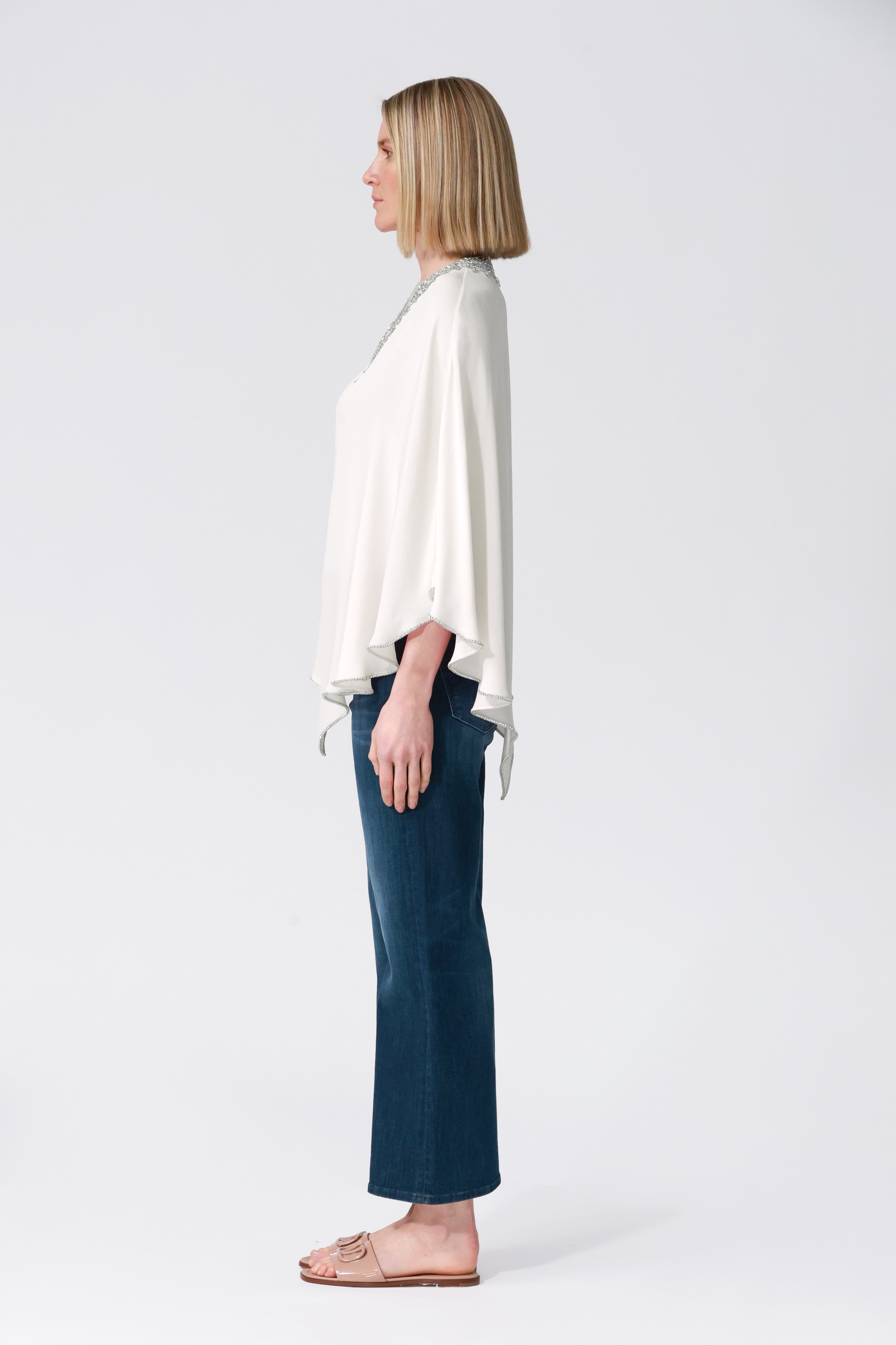 Fifi Silk Kaftan in Ivory