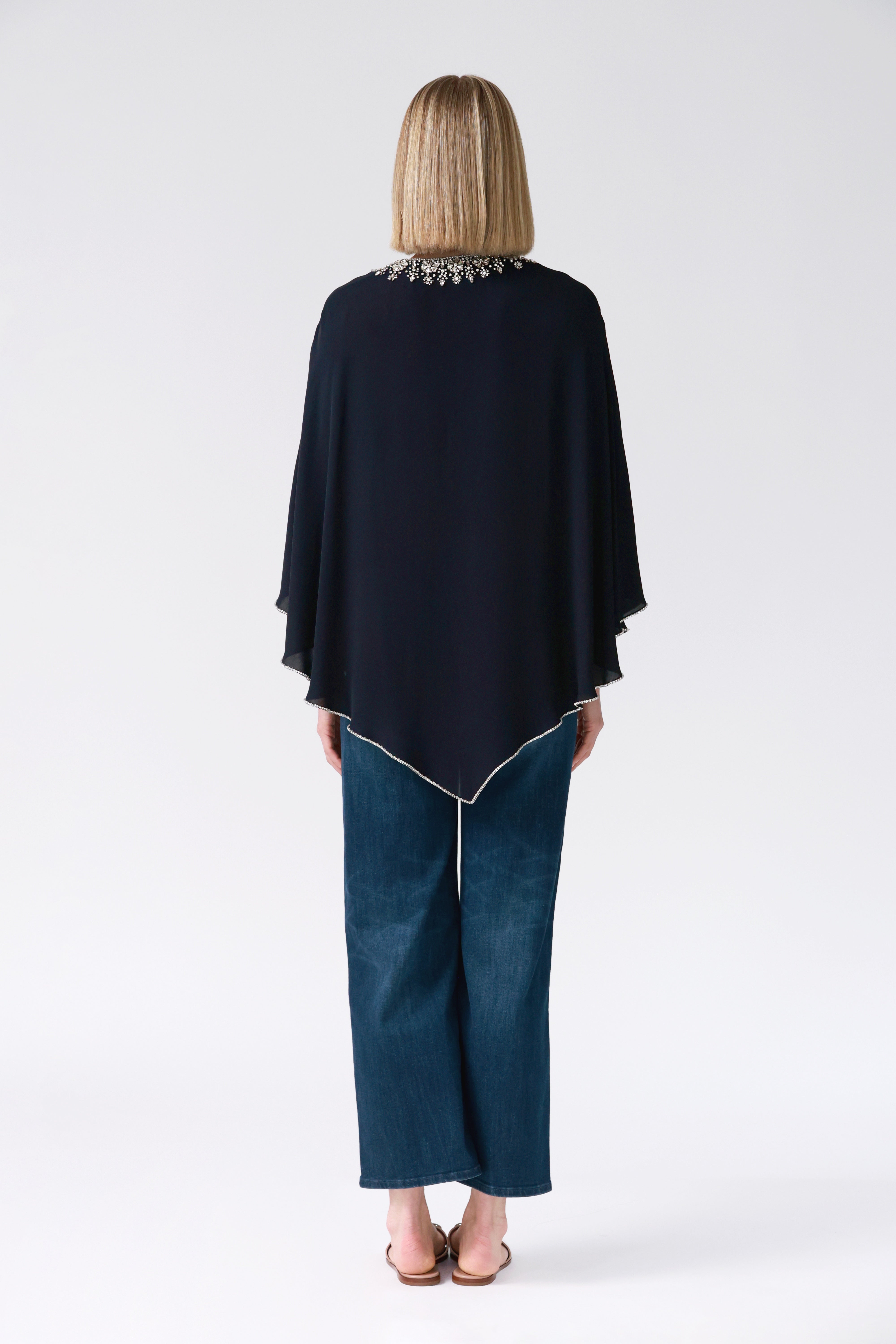 Fifi Silk Kaftan in Navy