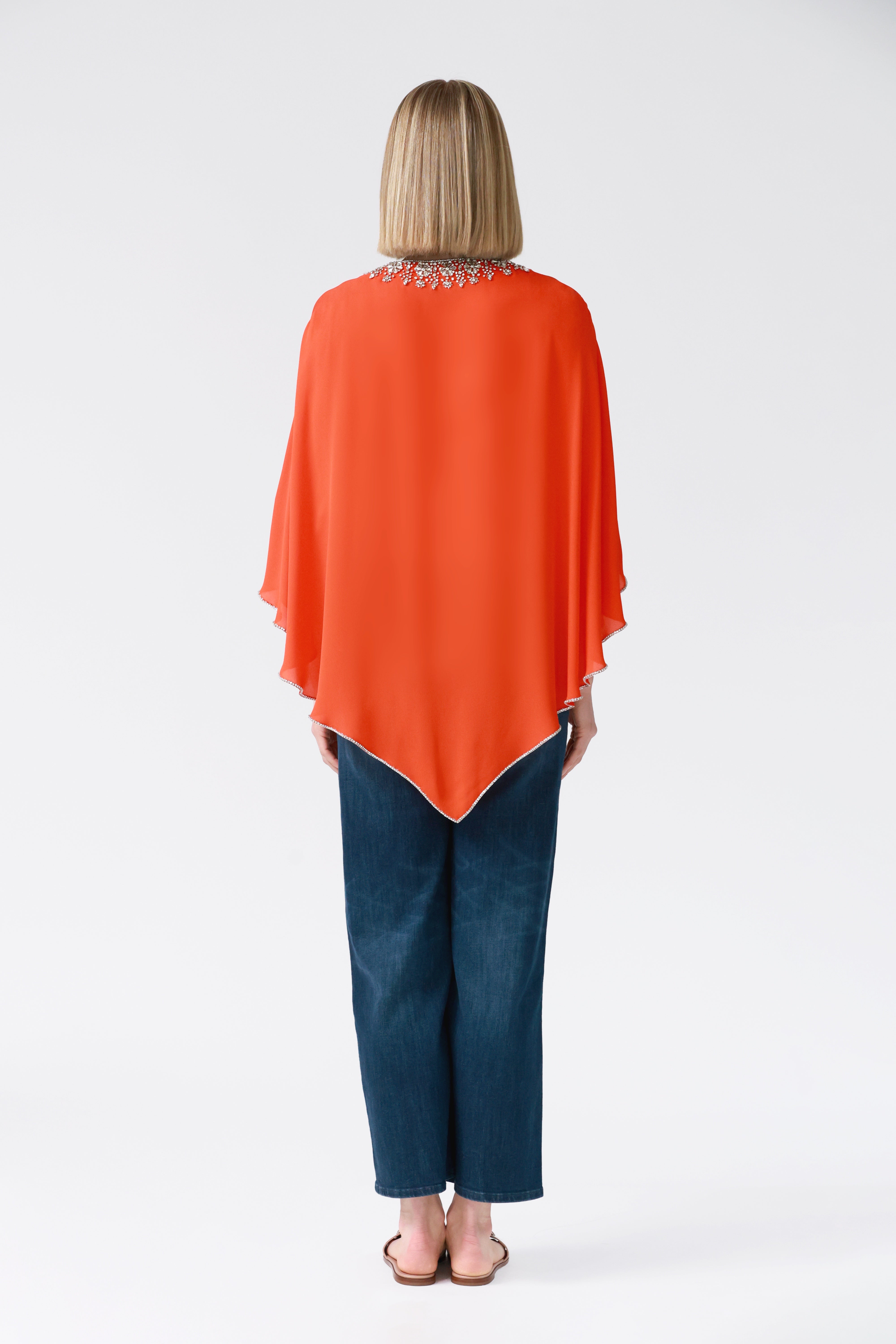 Fifi Silk Kaftan in Orange