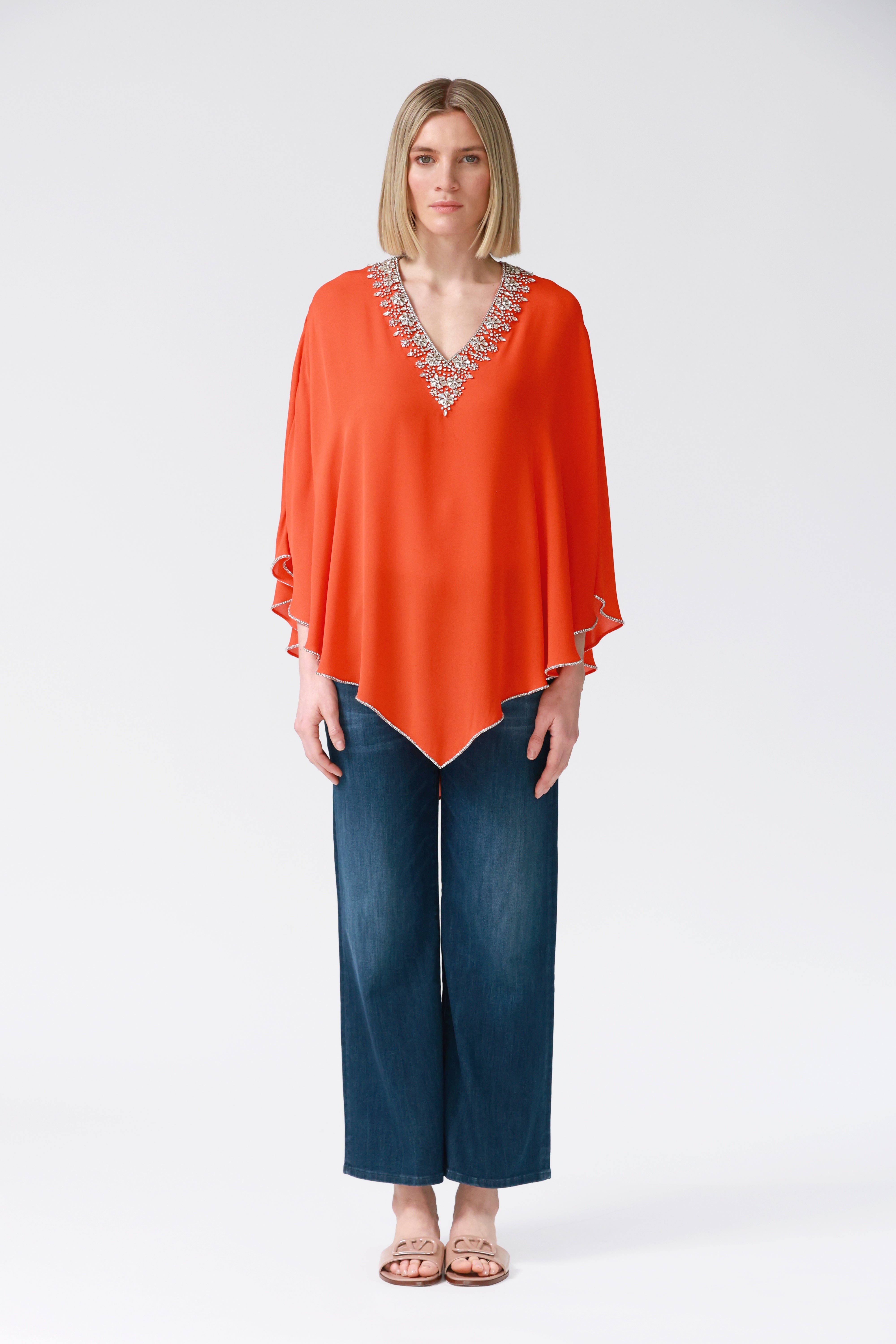 Fifi Silk Kaftan in Orange