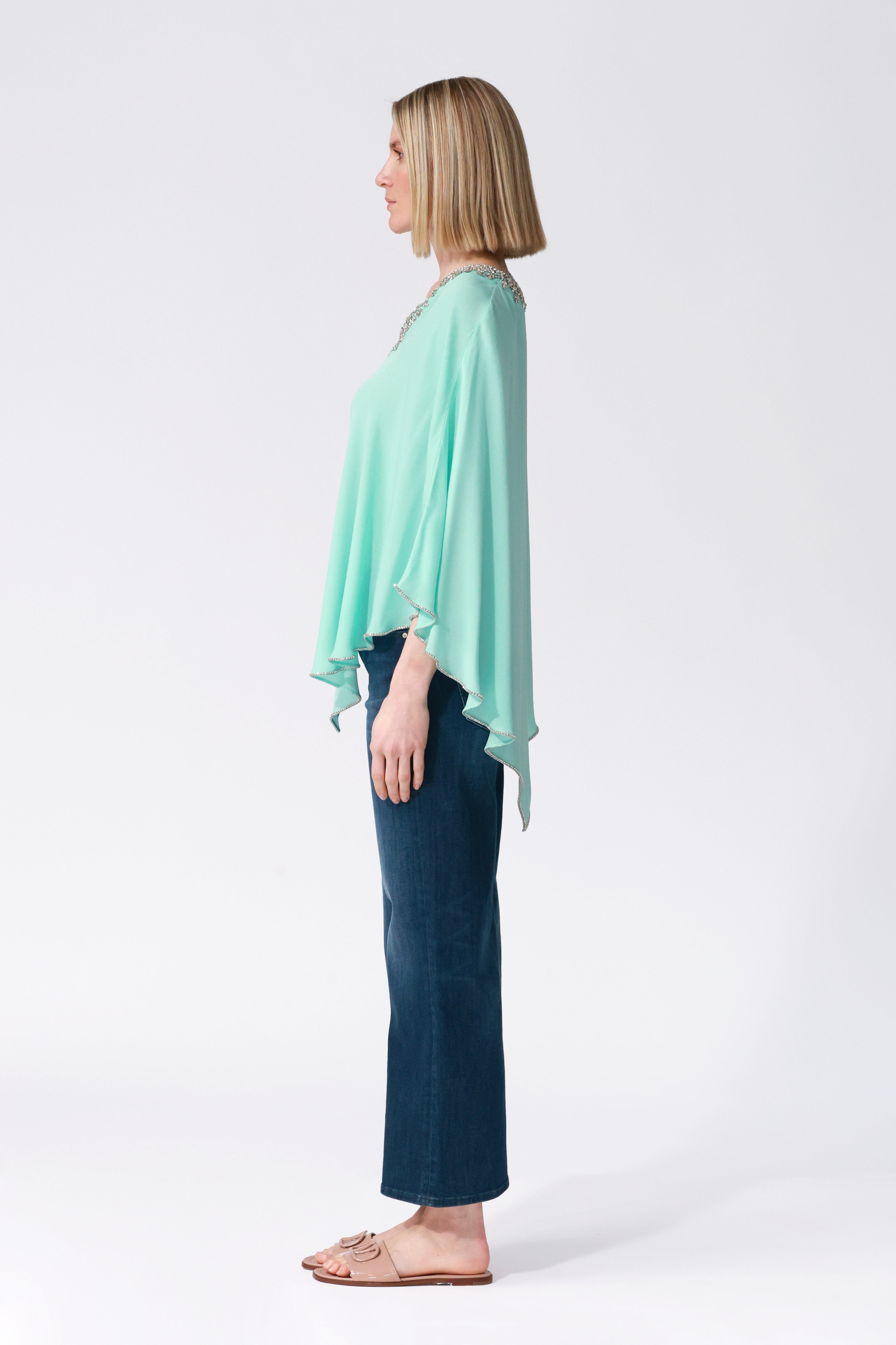 Fifi Silk Kaftan in Turquoise