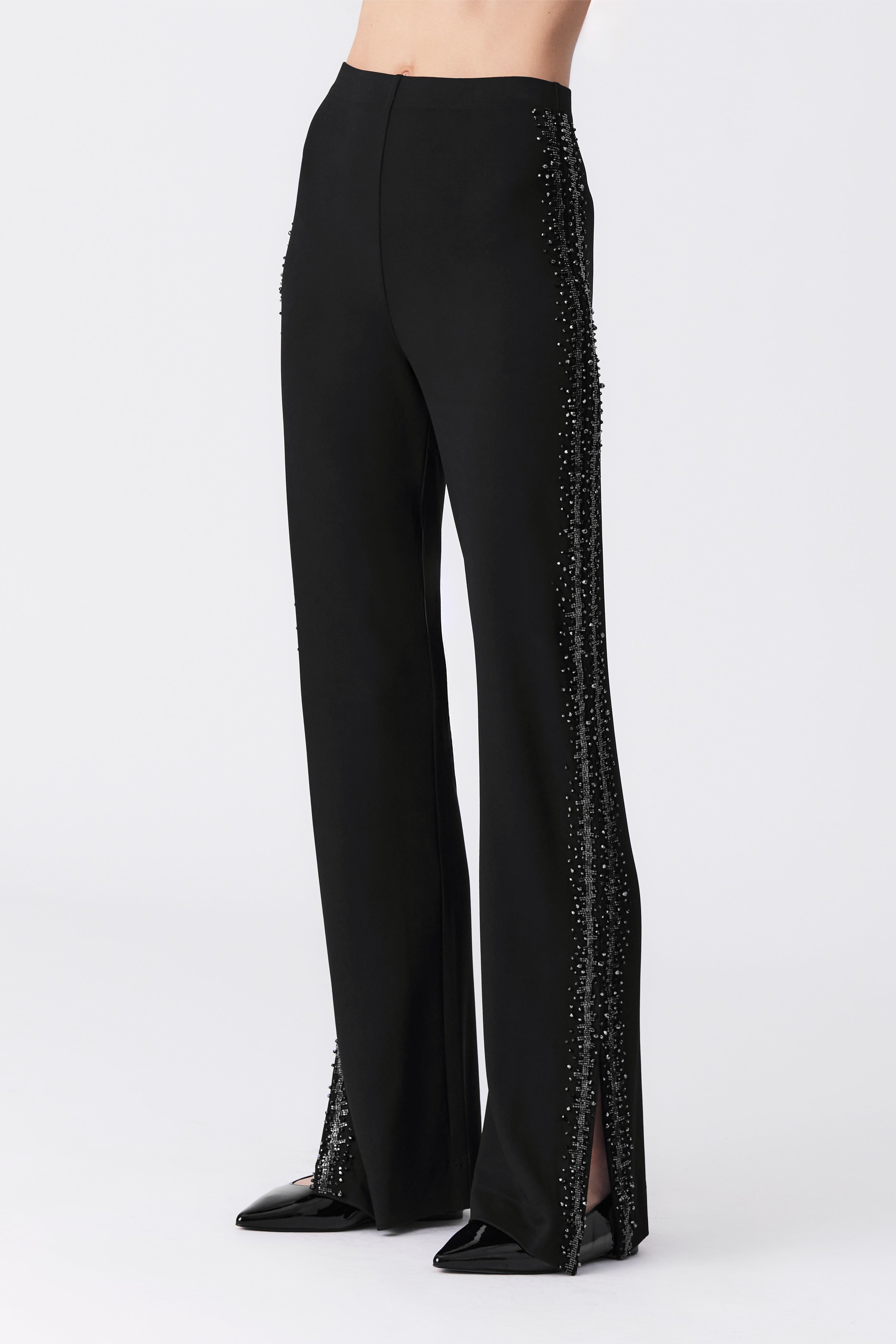Freya Beaded Jersey Trousers in Black