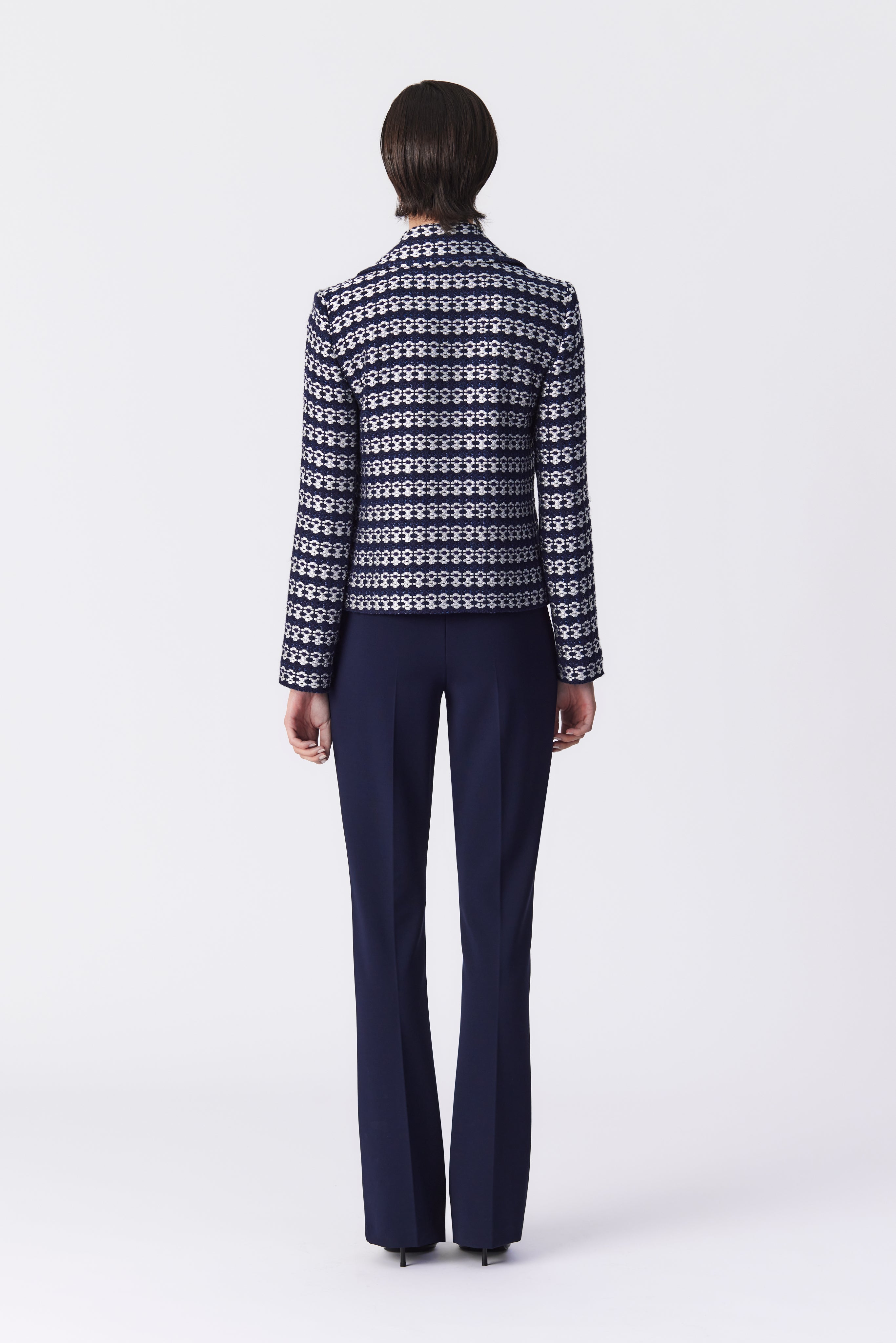 Harper Navy Metallic Tweed Jacket