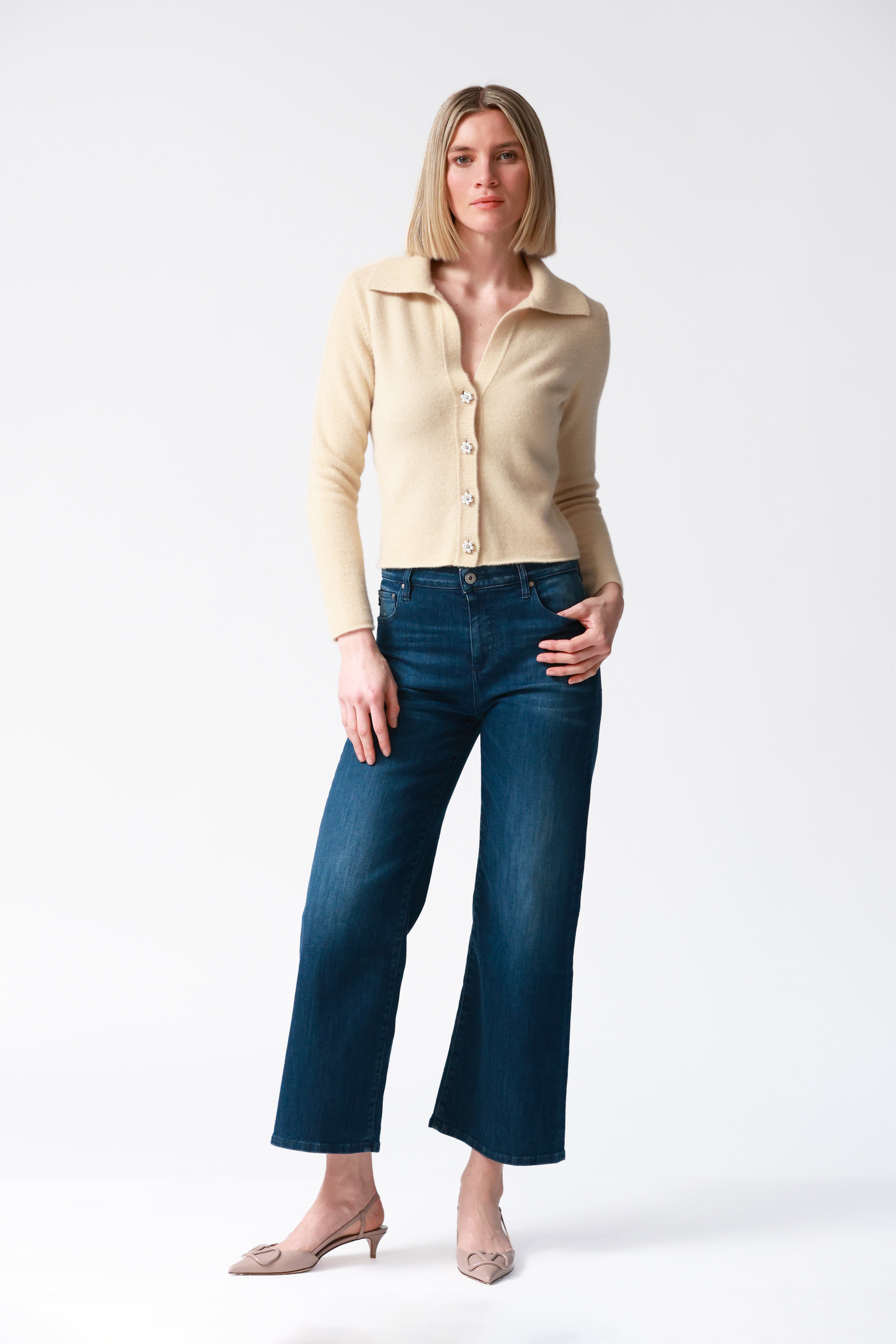 Iris Cashmere Cardigan in Blonde