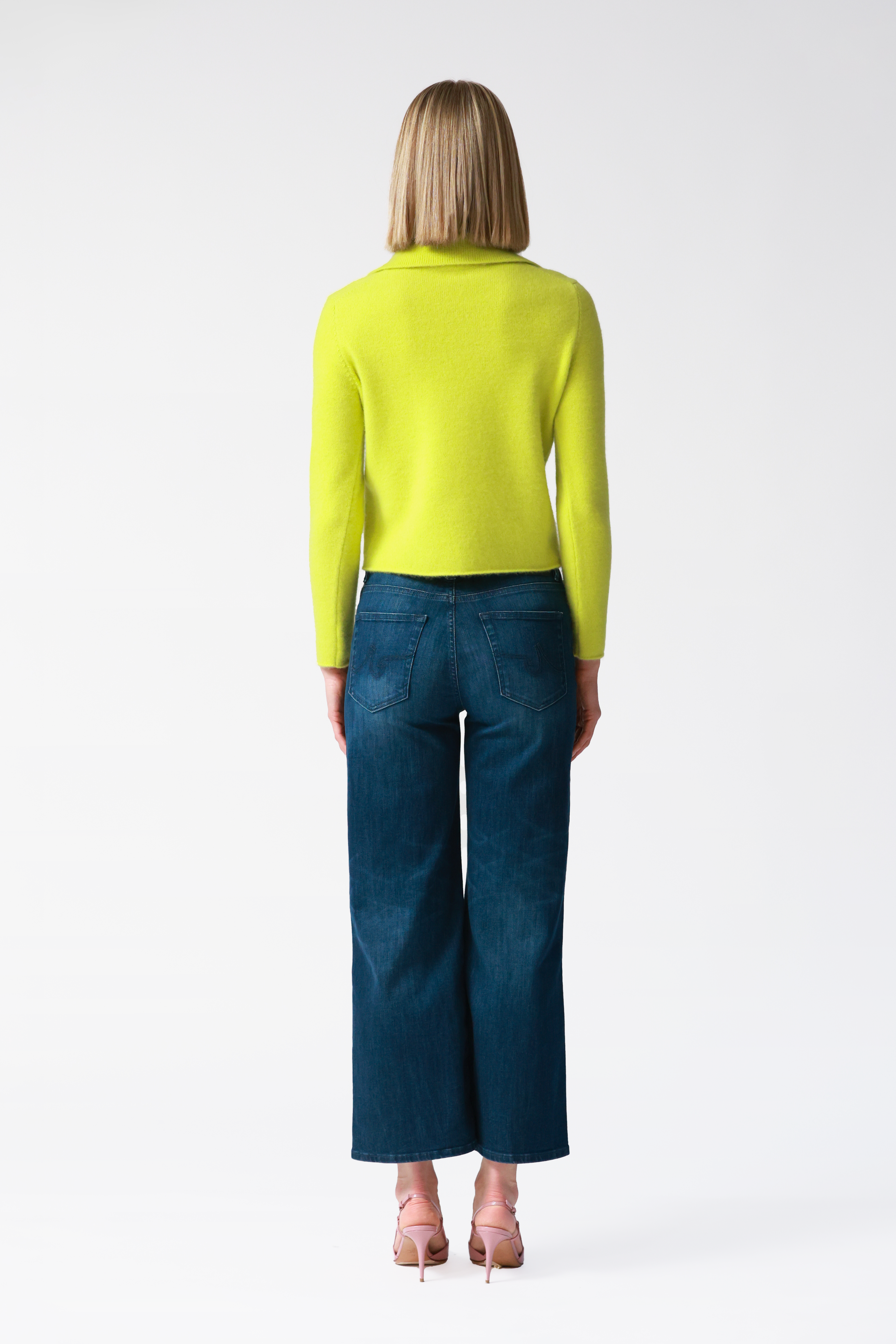 Iris Cashmere Cardigan in Lime