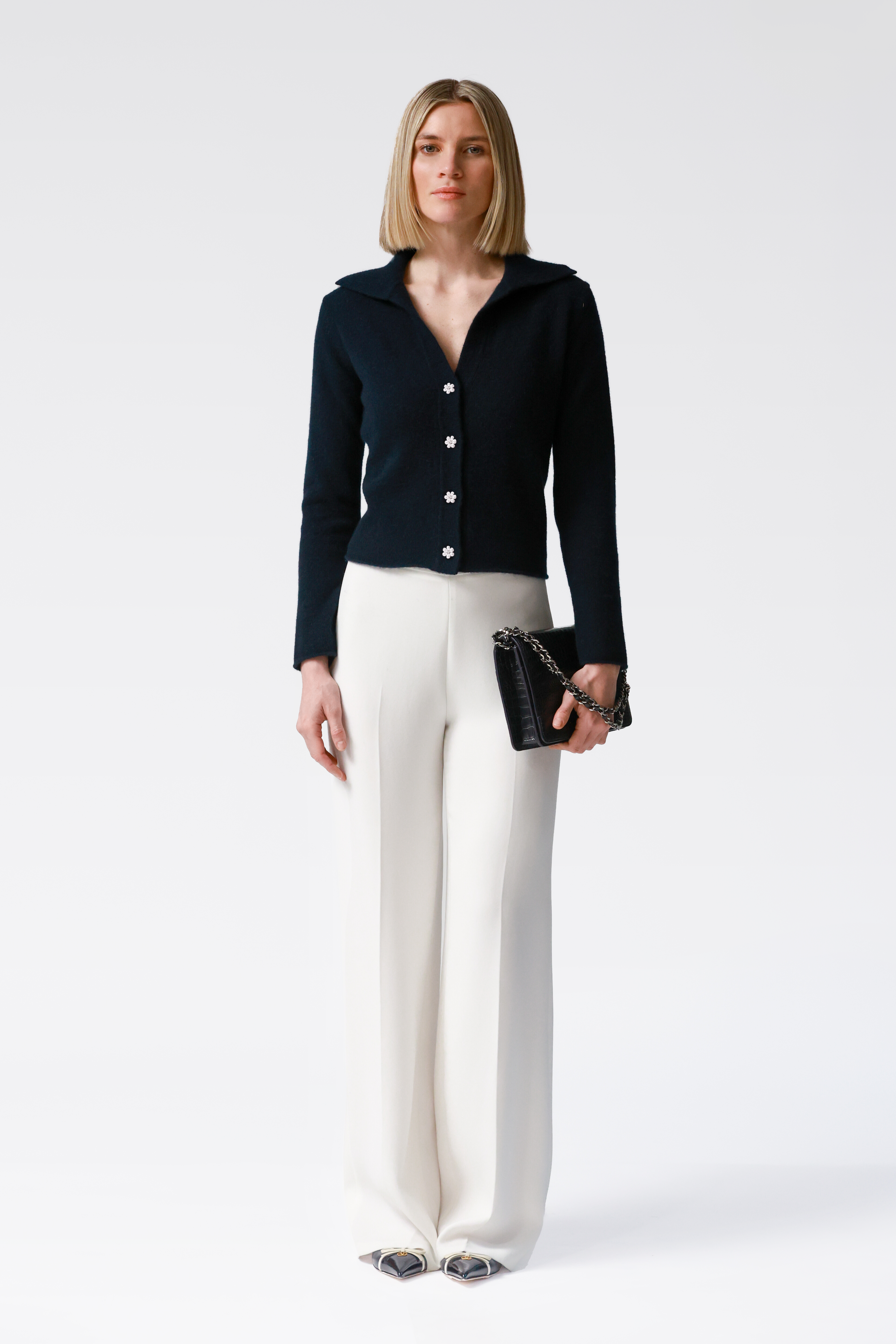 Iris Navy Cashmere Cardigan