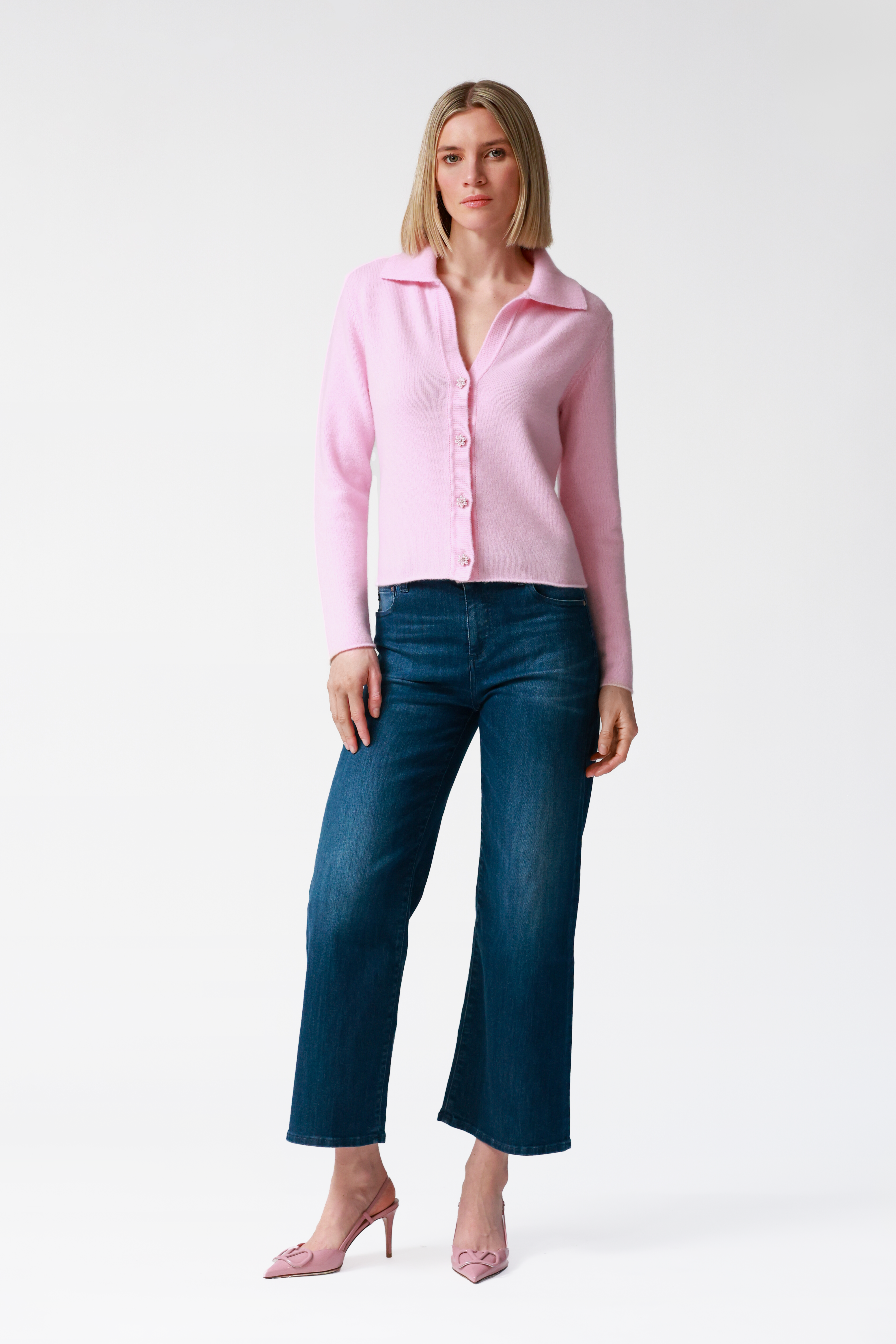 Iris Cashmere Cardigan in Pink