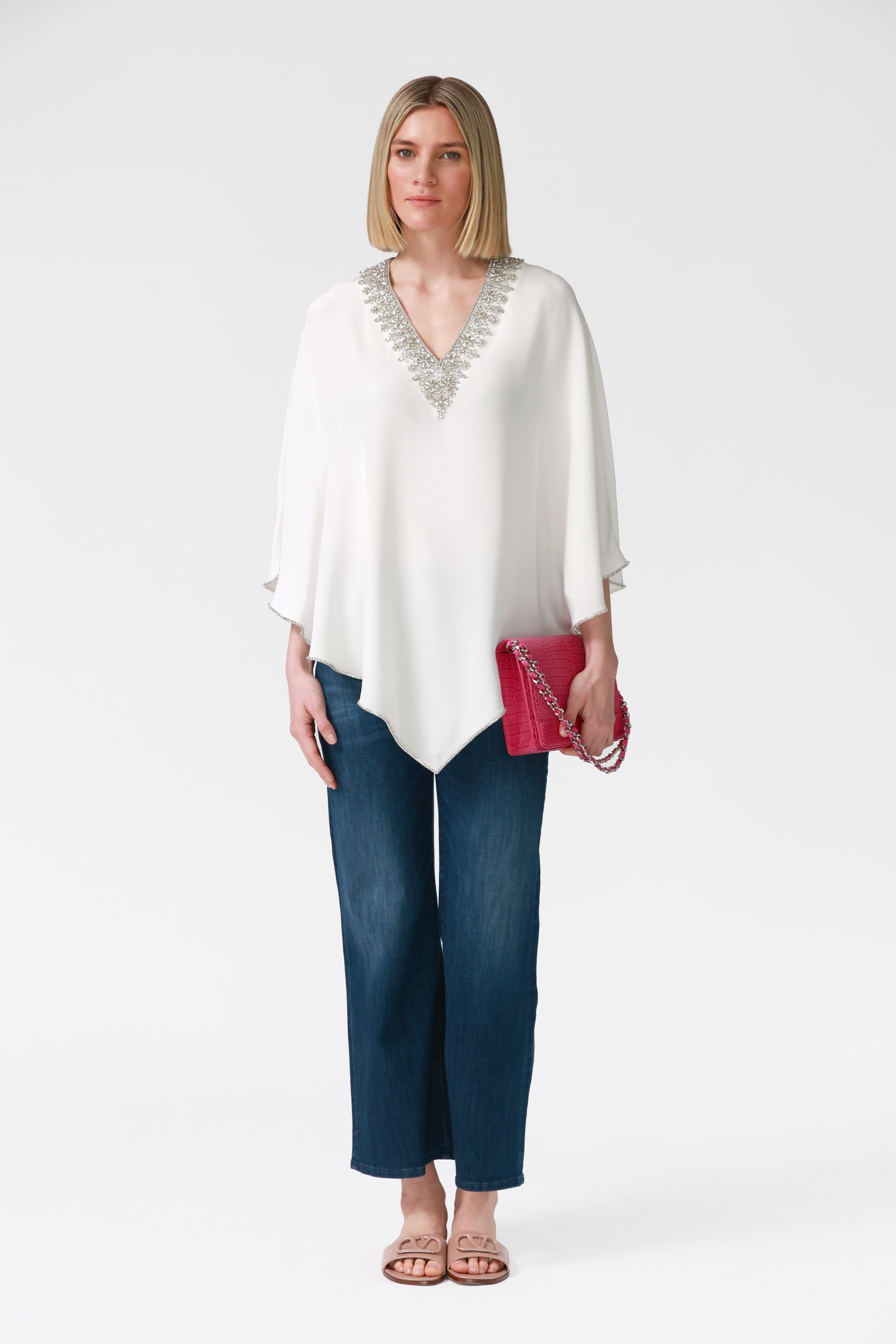 Fifi Silk Kaftan in Ivory