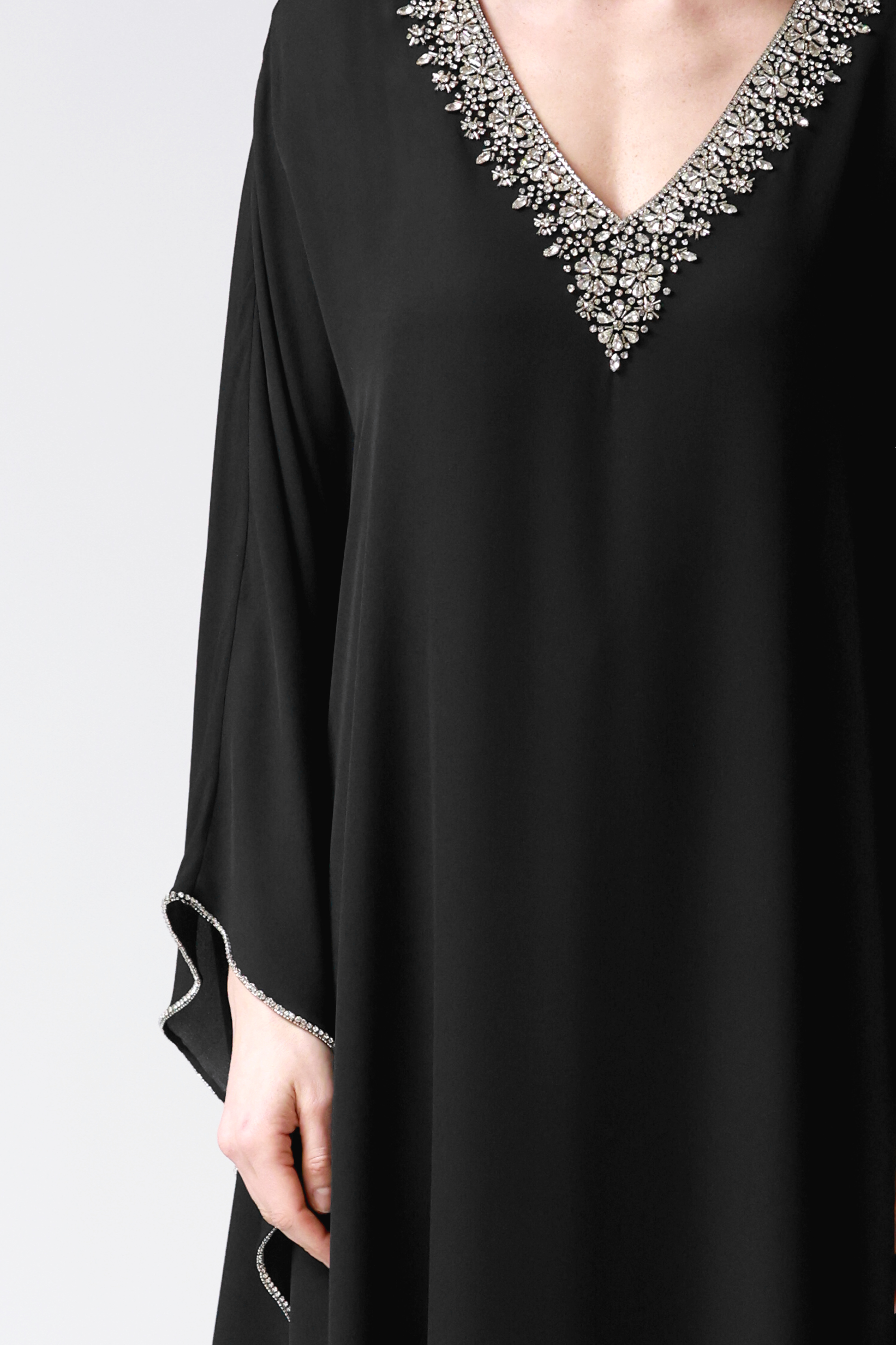 Jacqueline Embellished Kaftan in Black