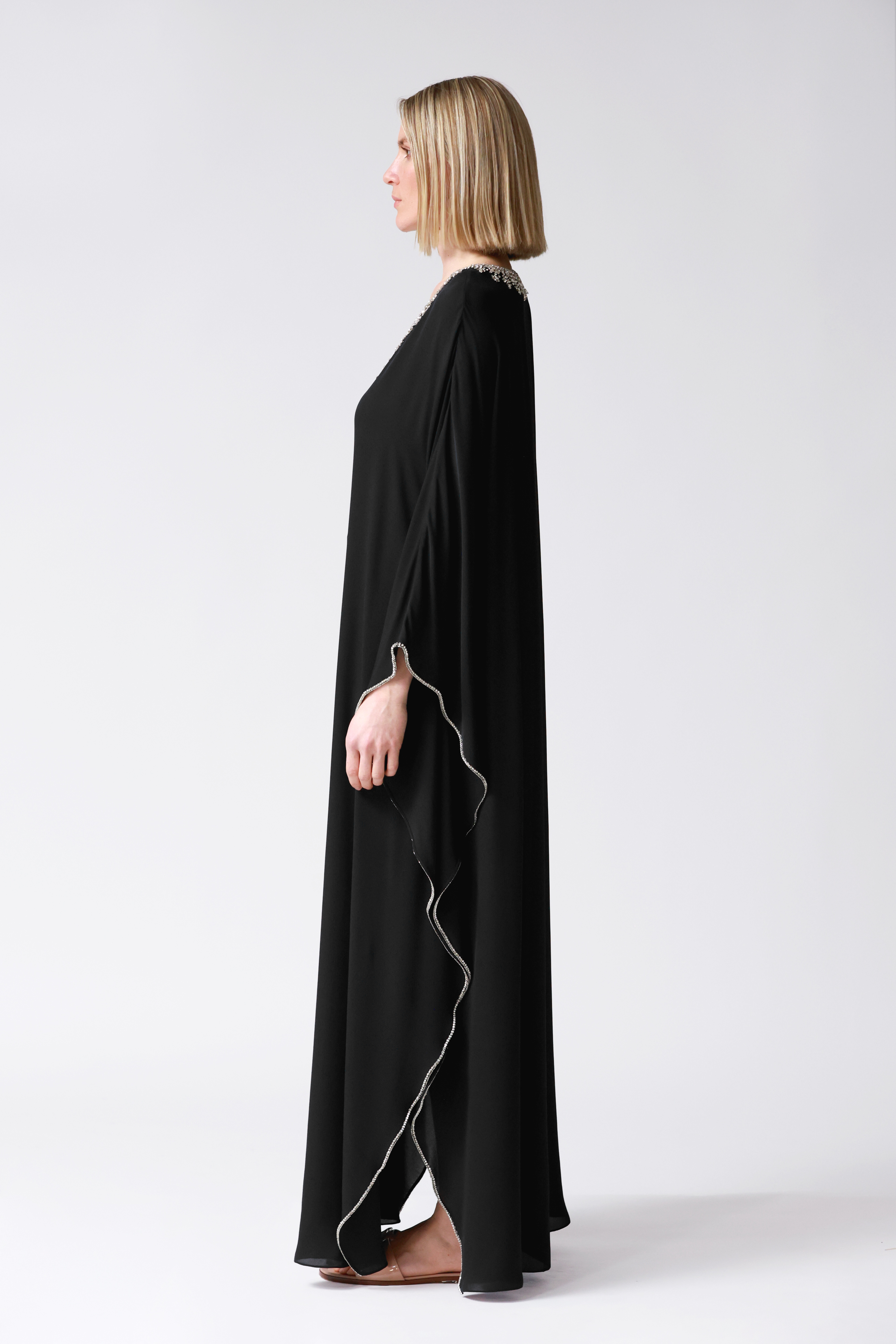 Jacqueline Embellished Kaftan in Black