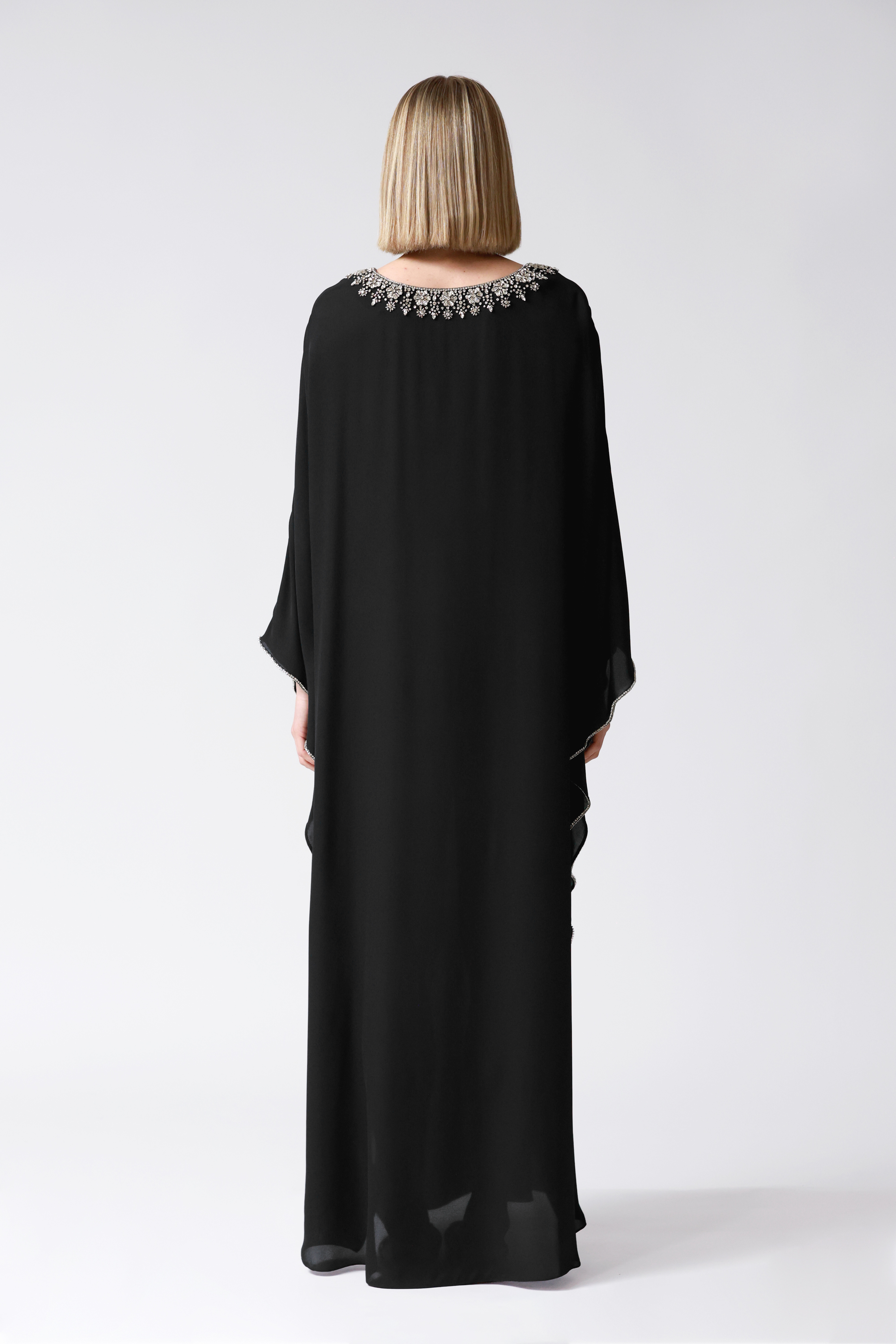 Jacqueline Embellished Kaftan in Black