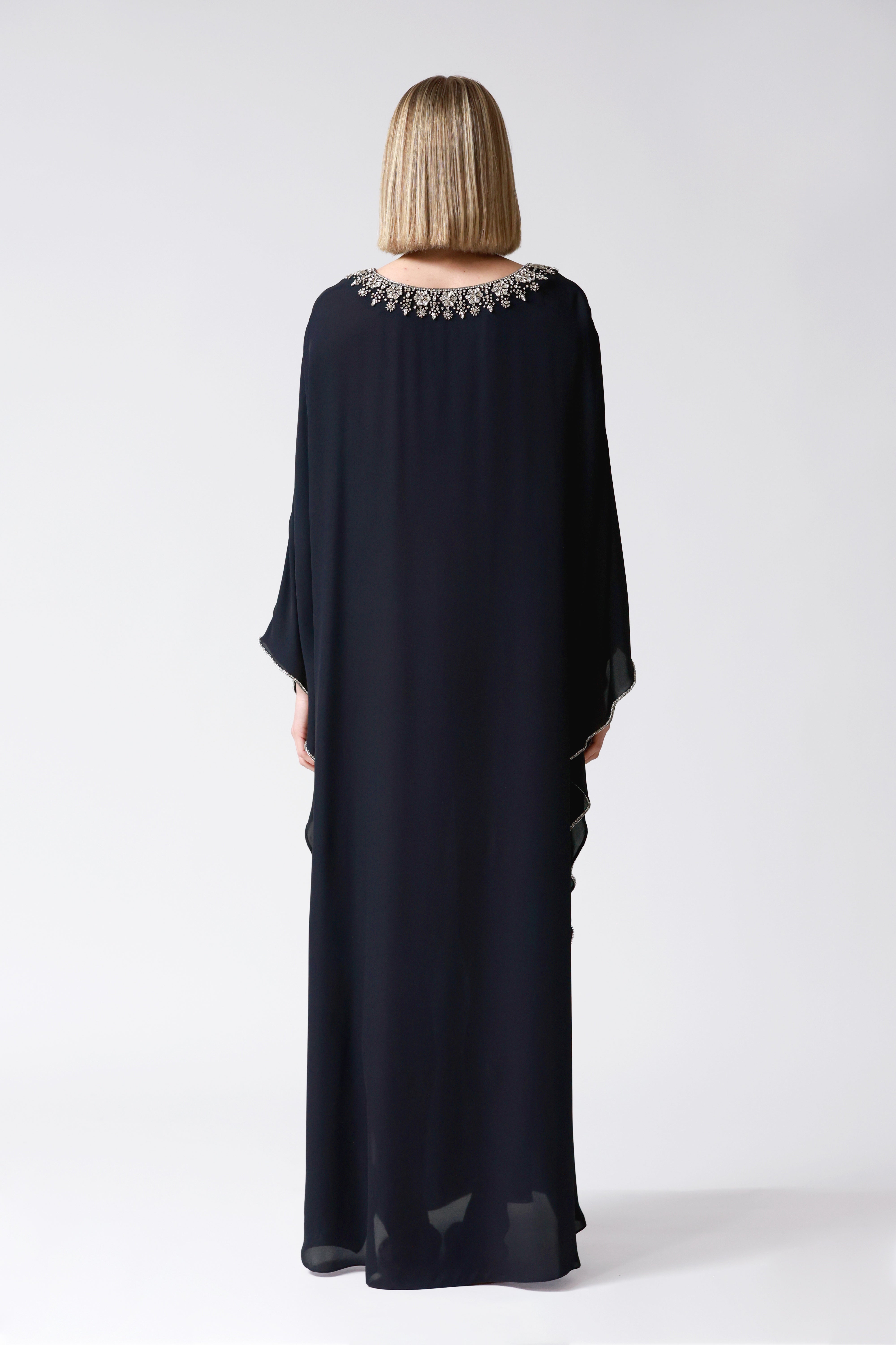 Jacqueline Embellished Kaftan in Navy