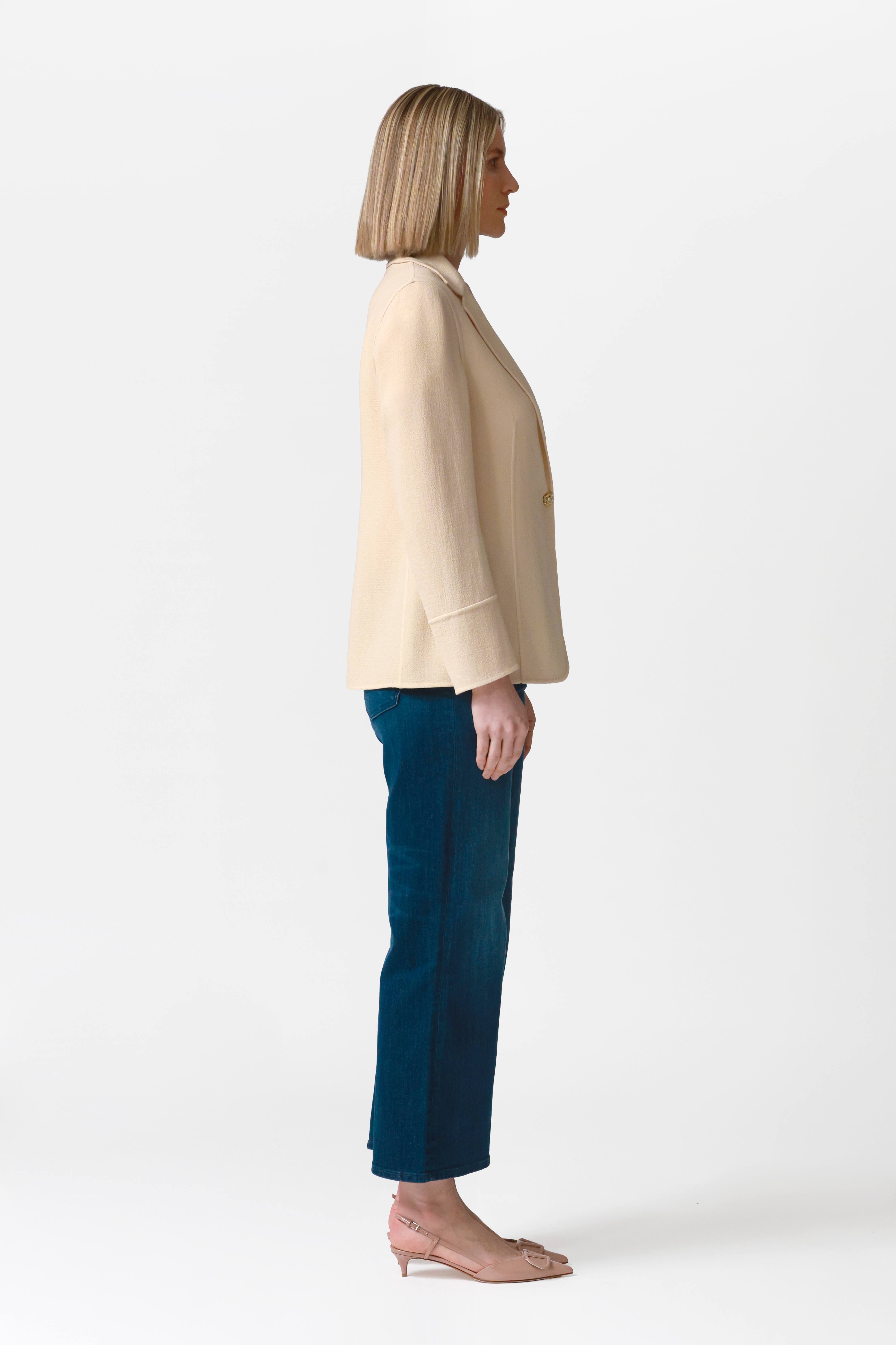 Kate Single-Breasted Wool Jacket in Blonde