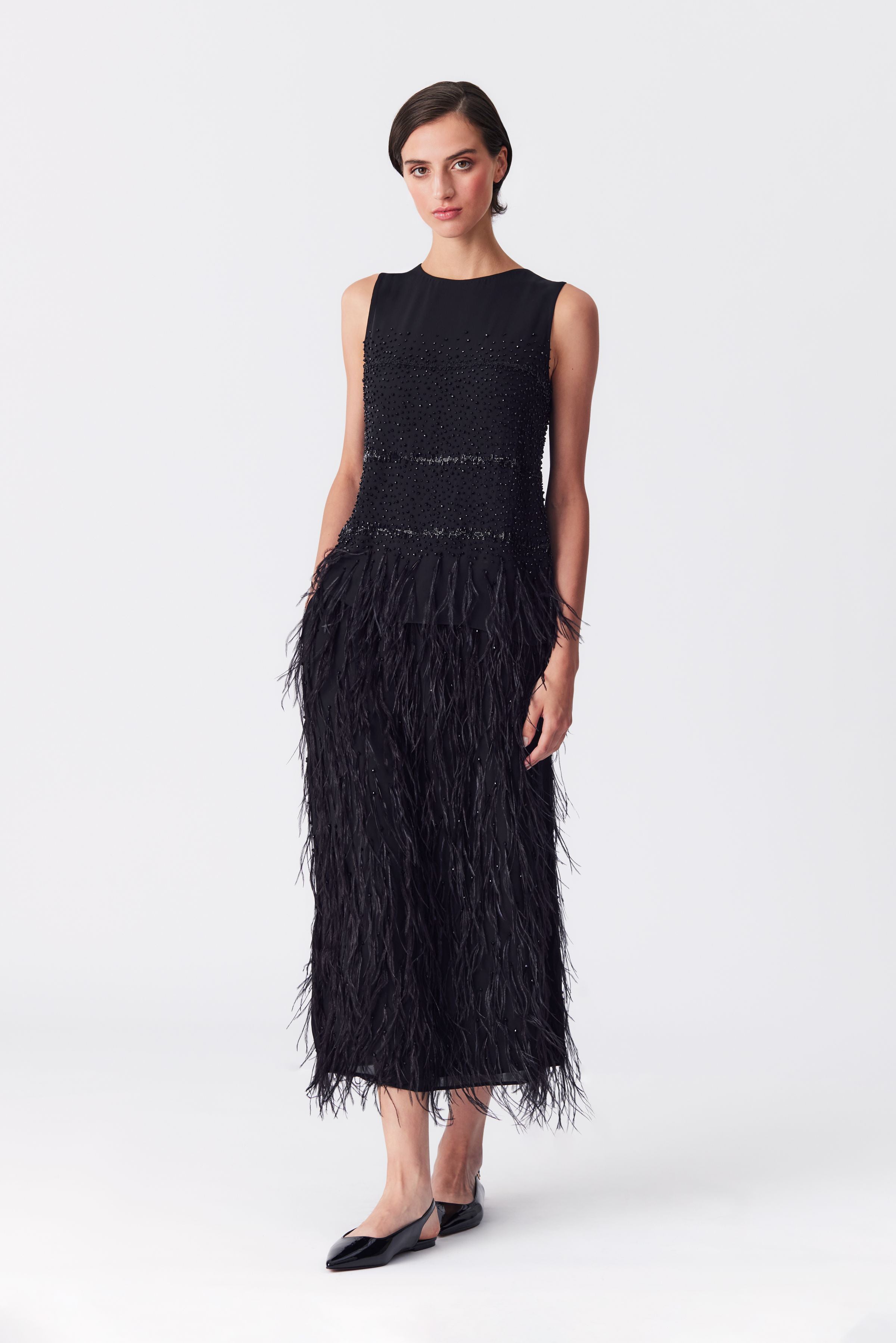 Kaya Beaded Sleeveless Top in Black