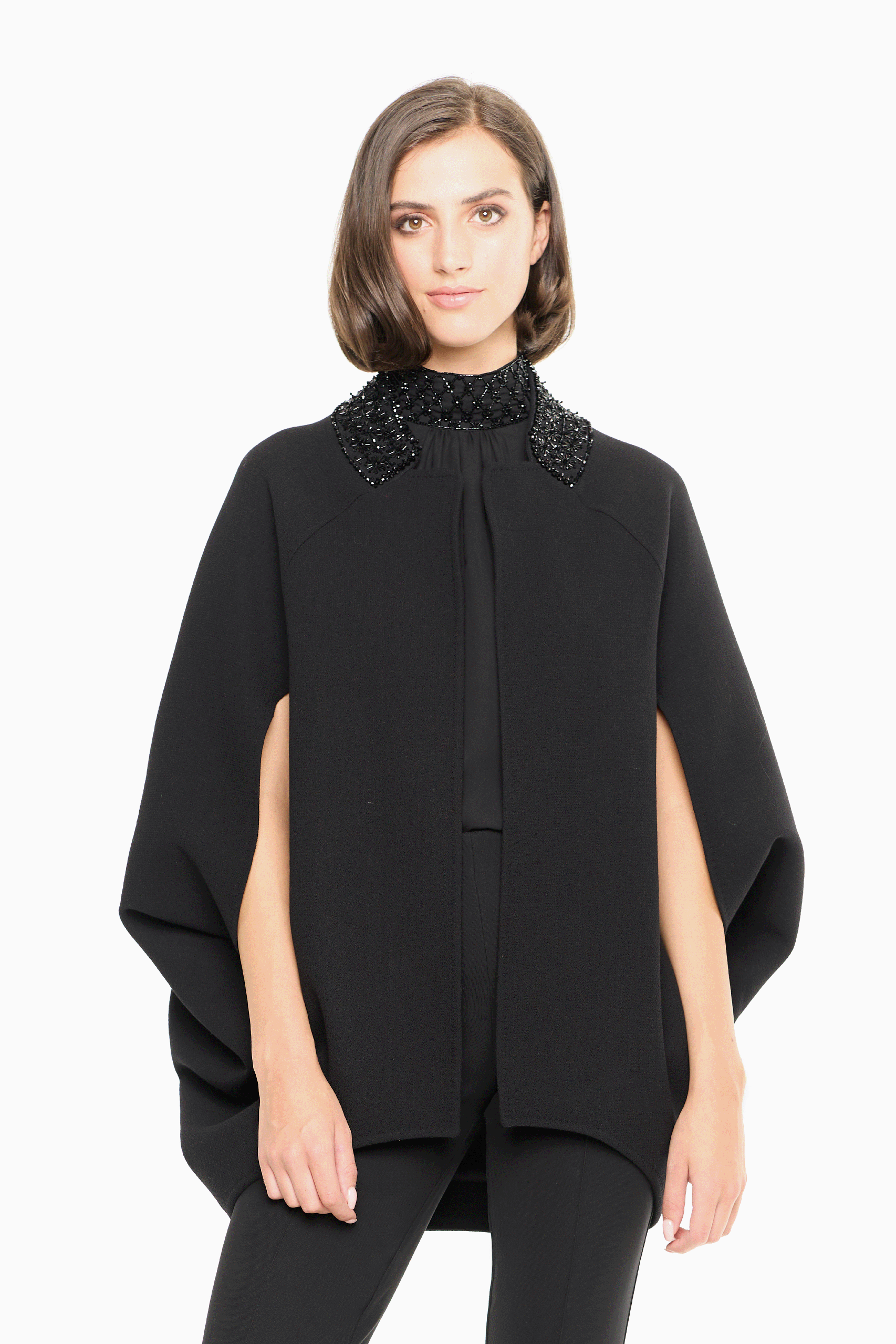 Kimora Black Beaded Cape
